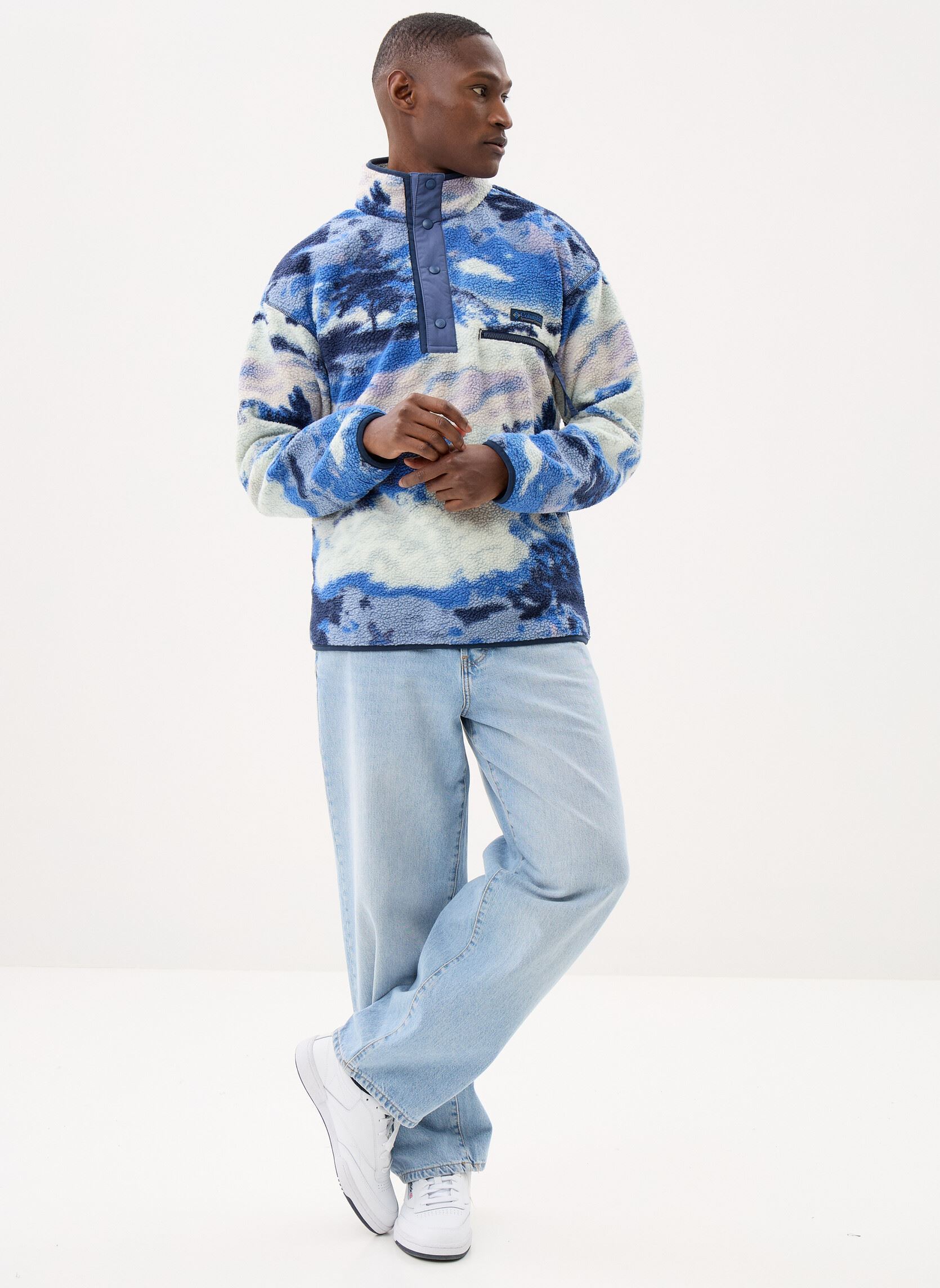 Fleece-Pullover Helvetia™ II Printed Half Snap Fleece herren blau Columbia Fleece-Pullover Helvetia™ II Printed Half Snap Fleece herren blau COLLEGIATE NAVY, DREAMING