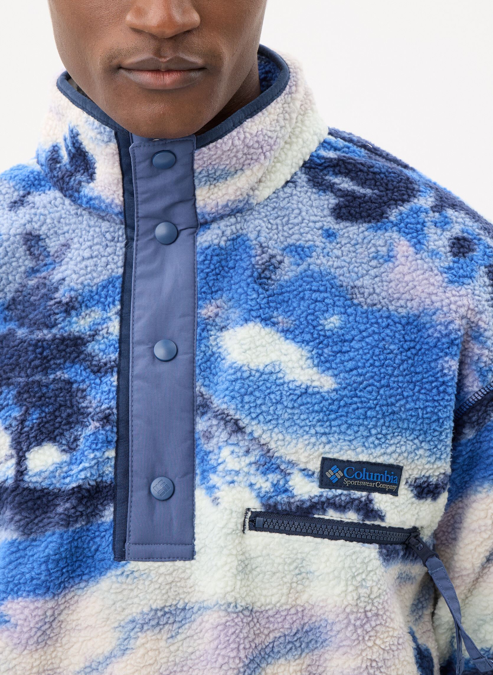 Fleece-Pullover Helvetia™ II Printed Half Snap Fleece herren blau Columbia Fleece-Pullover Helvetia™ II Printed Half Snap Fleece herren blau COLLEGIATE NAVY, DREAMING