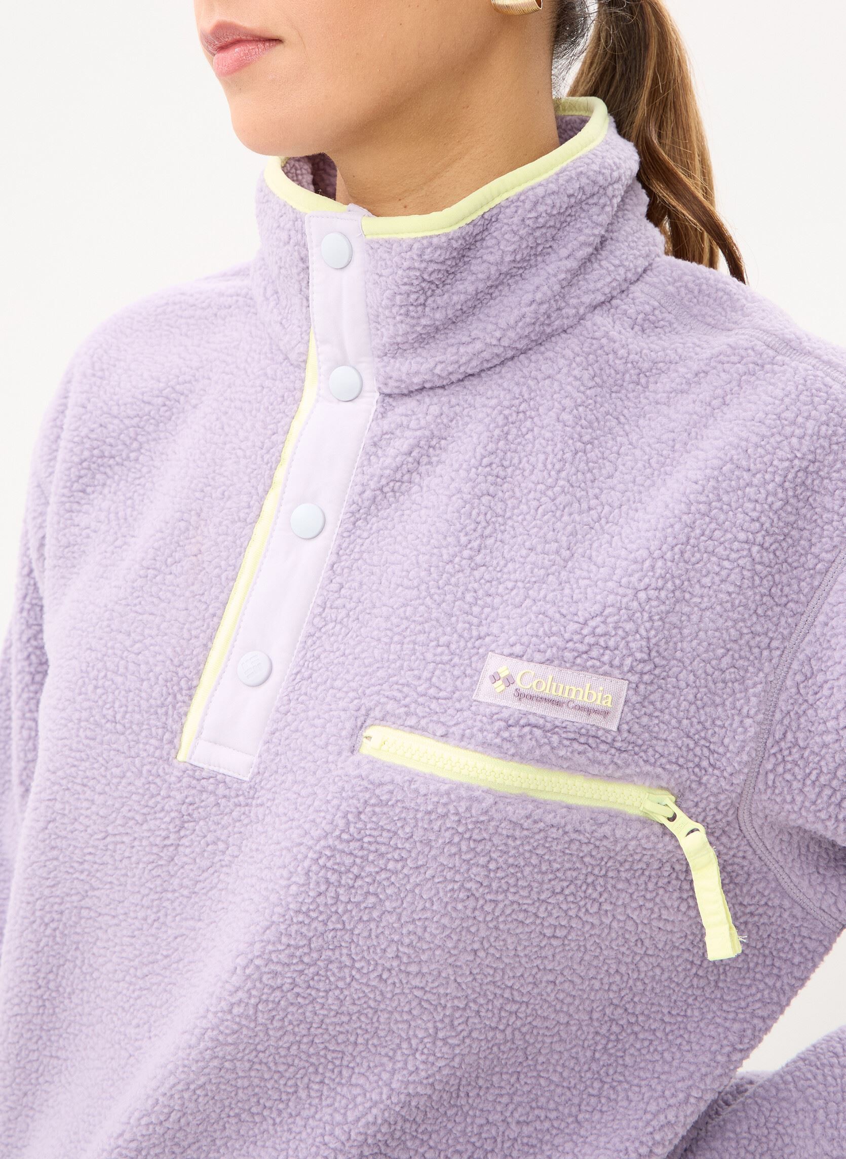Fleece-Pullover Helvetia™ II Cropped Half Snap Fleece damen violett Columbia Fleece-Pullover Helvetia™ II Cropped Half Snap Fleece damen violett SHALE PURPLE, LAVENDER PEARL,