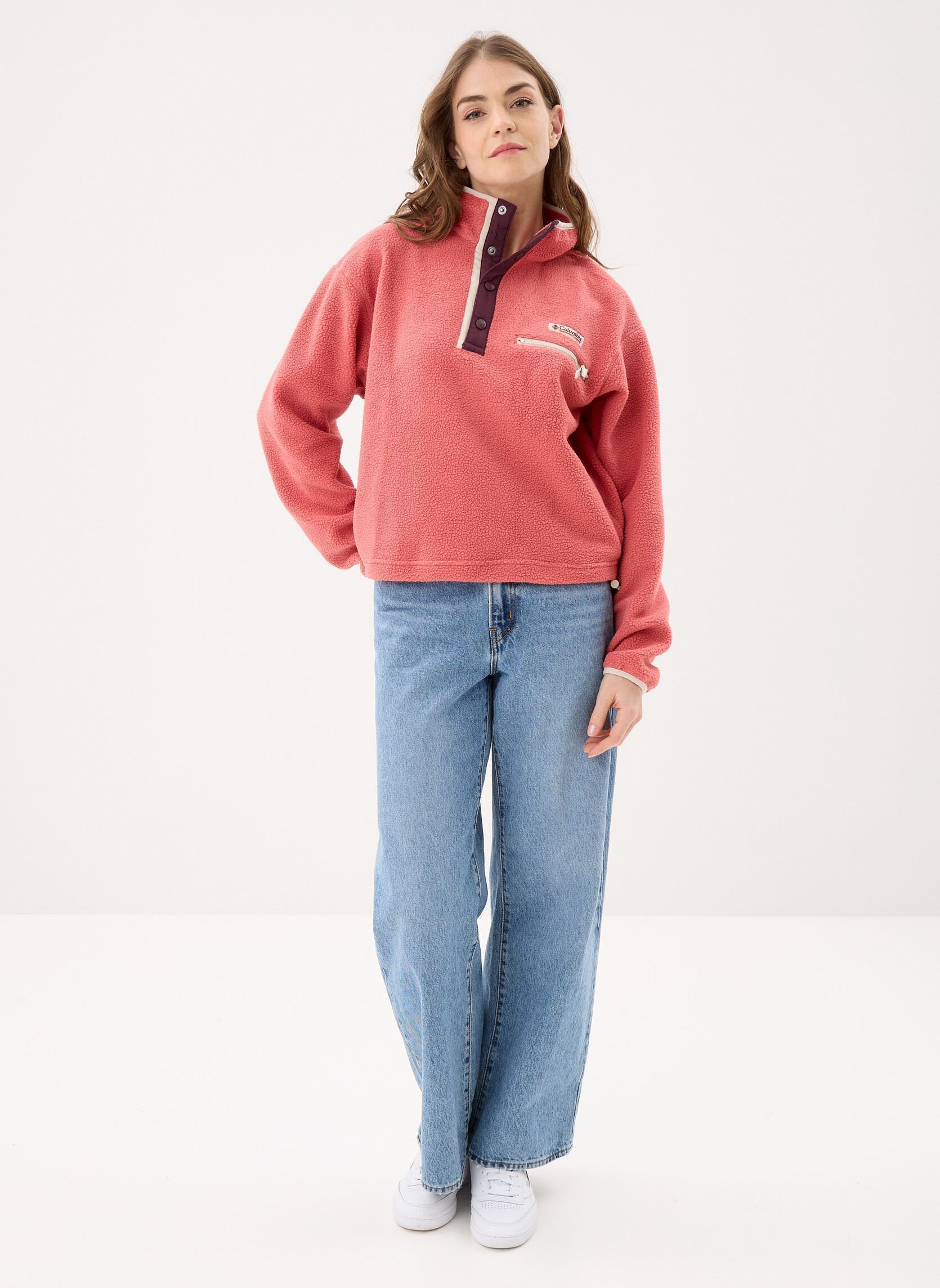 Fleece-Pullover Helvetia™ II Cropped Half Snap Fleece damen rot Columbia Fleece-Pullover Helvetia™ II Cropped Half Snap Fleece damen rot WASHED RED, MOONVISTA, DARK ST