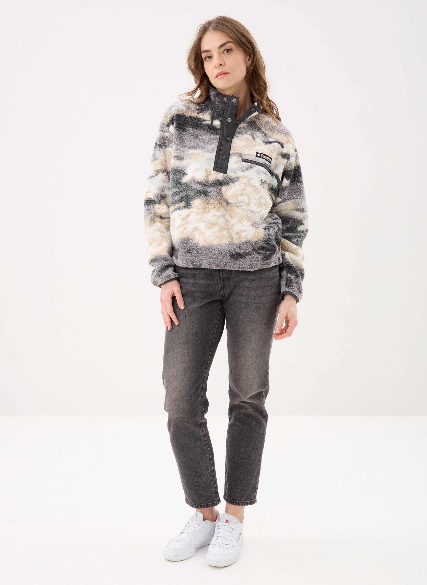 Maglioni in pile Helvetia™ II Printed Cropped Half Snap donna grigio Columbia Maglioni in pile Helvetia™ II Printed Cropped Half Snap donna grigio SHARK, DREAMING