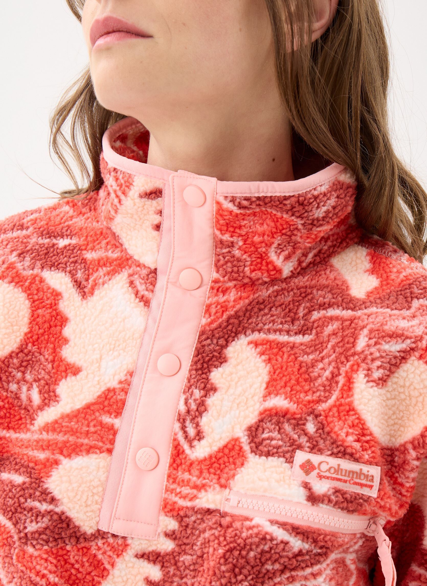 Pulls polaire Helvetia™ II Printed Cropped Half Snap femme orange Columbia Pulls polaire Helvetia™ II Printed Cropped Half Snap femme orange POPPY RED, SUNSCAPE