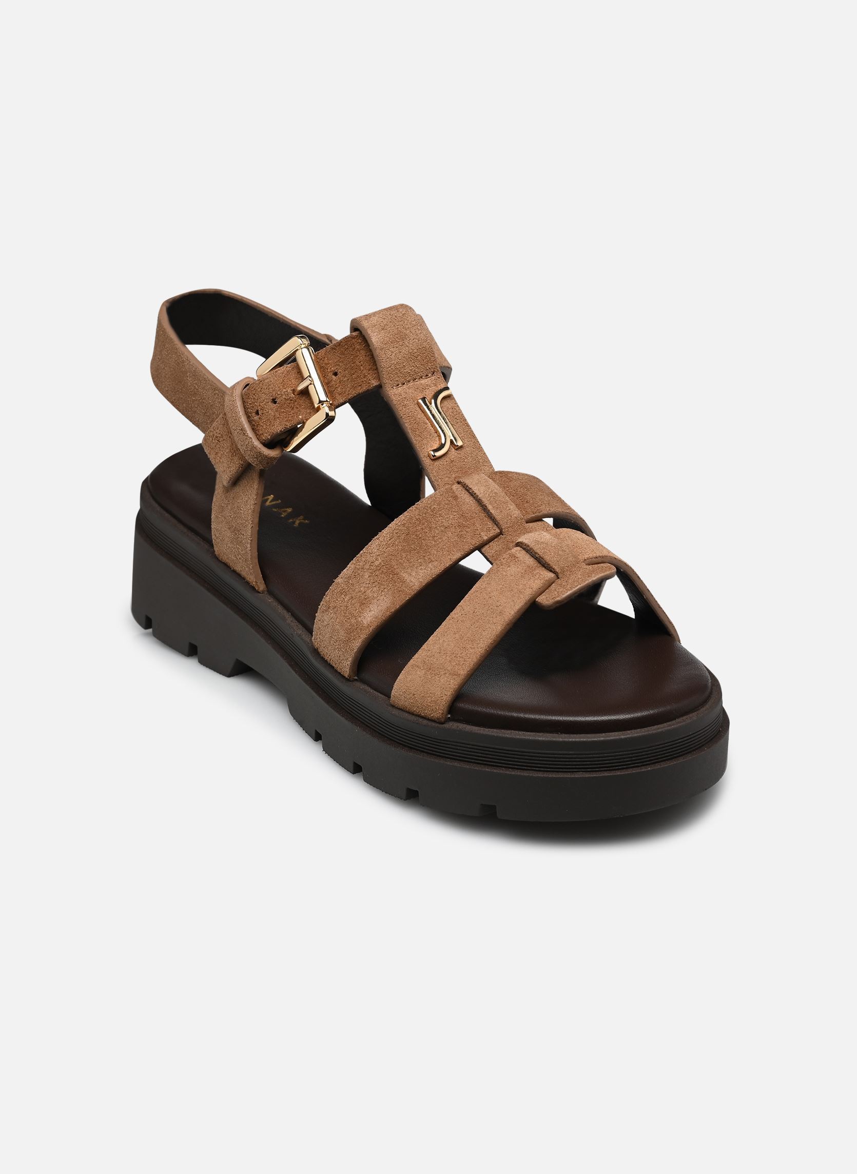 Sandales compensées et plateformes LIVERPOOL femme beige Jonak Sandales compensées et plateformes LIVERPOOL femme beige Croute taupe