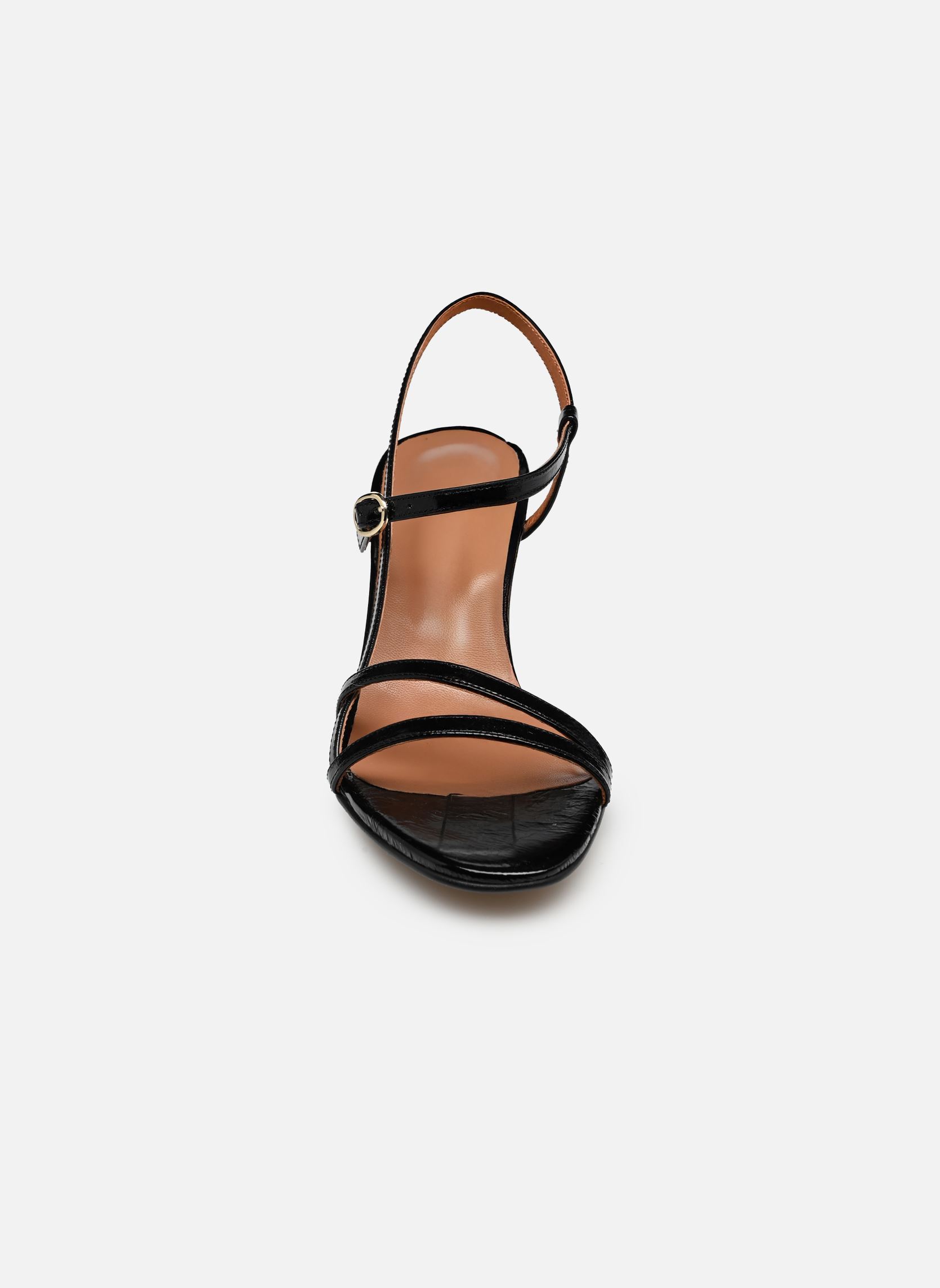 Sandales VICOMTE femme noir Jonak Sandales VICOMTE femme noir cuir brillant noir
