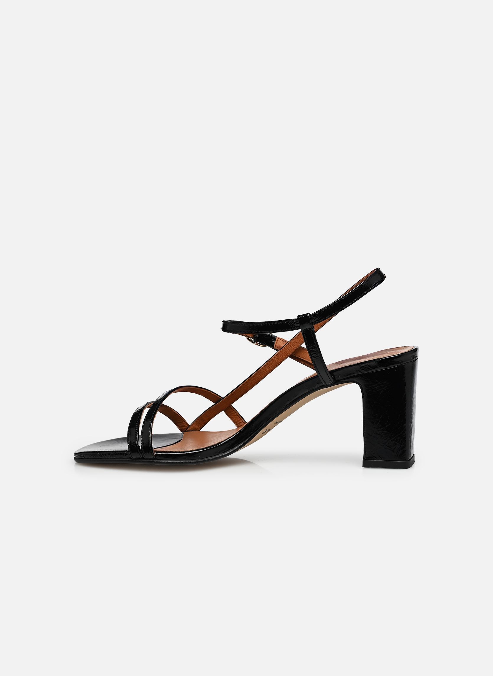 Sandales VICOMTE femme noir Jonak Sandales VICOMTE femme noir cuir brillant noir