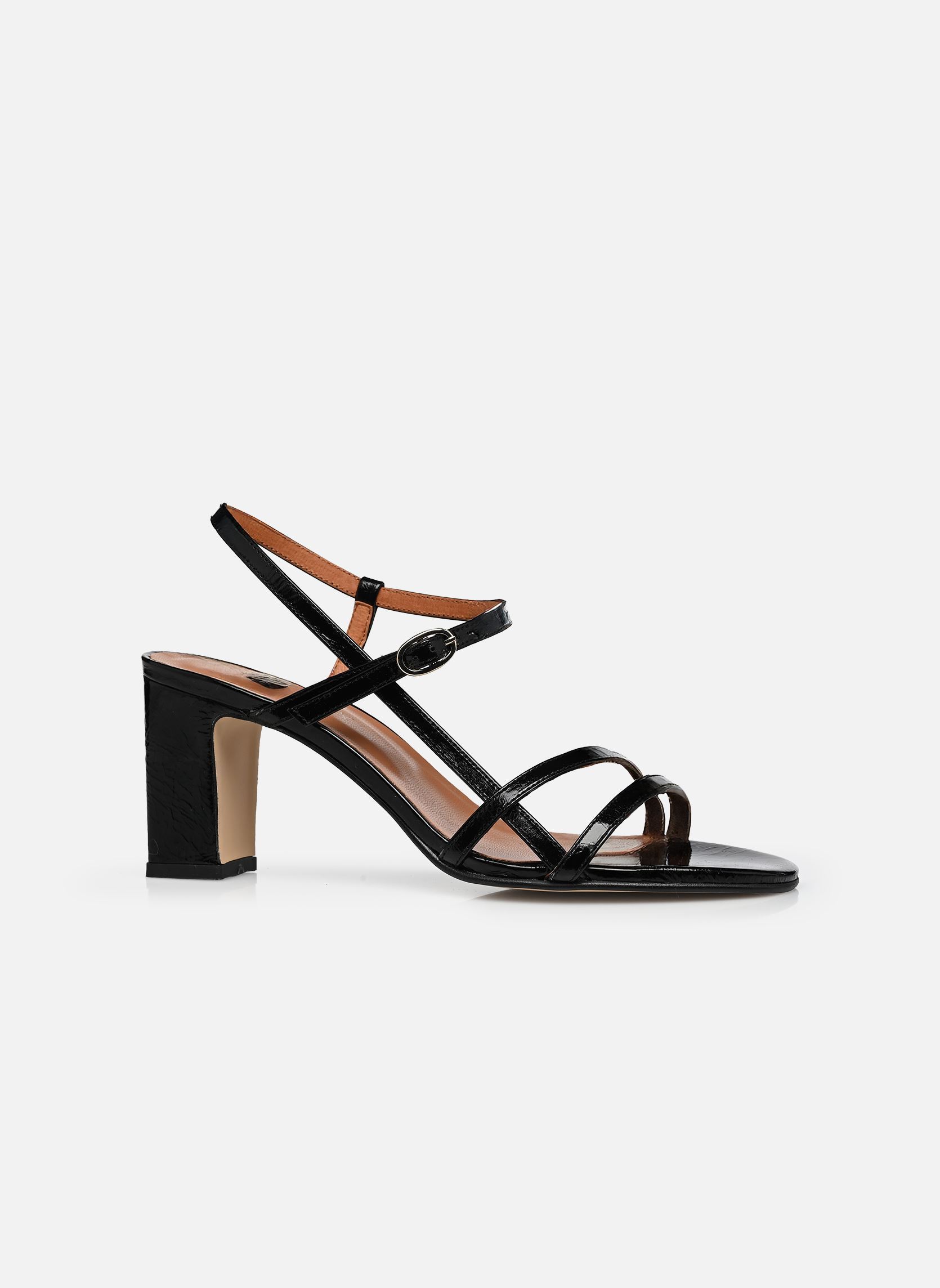 Sandales VICOMTE femme noir Jonak Sandales VICOMTE femme noir cuir brillant noir