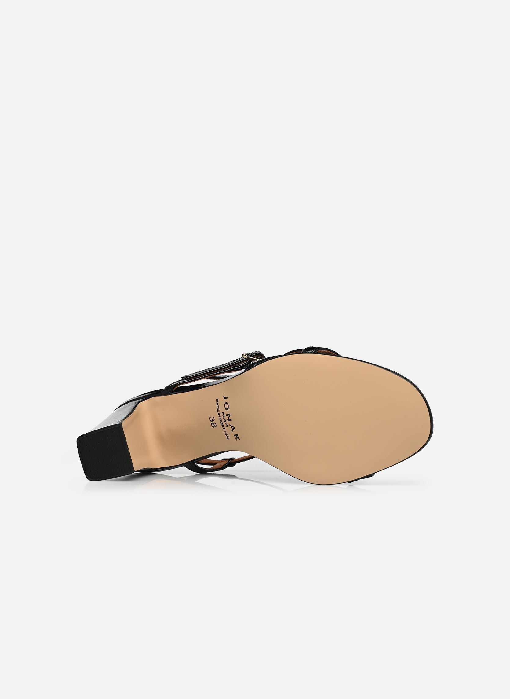 Sandales VICOMTE femme noir Jonak Sandales VICOMTE femme noir cuir brillant noir