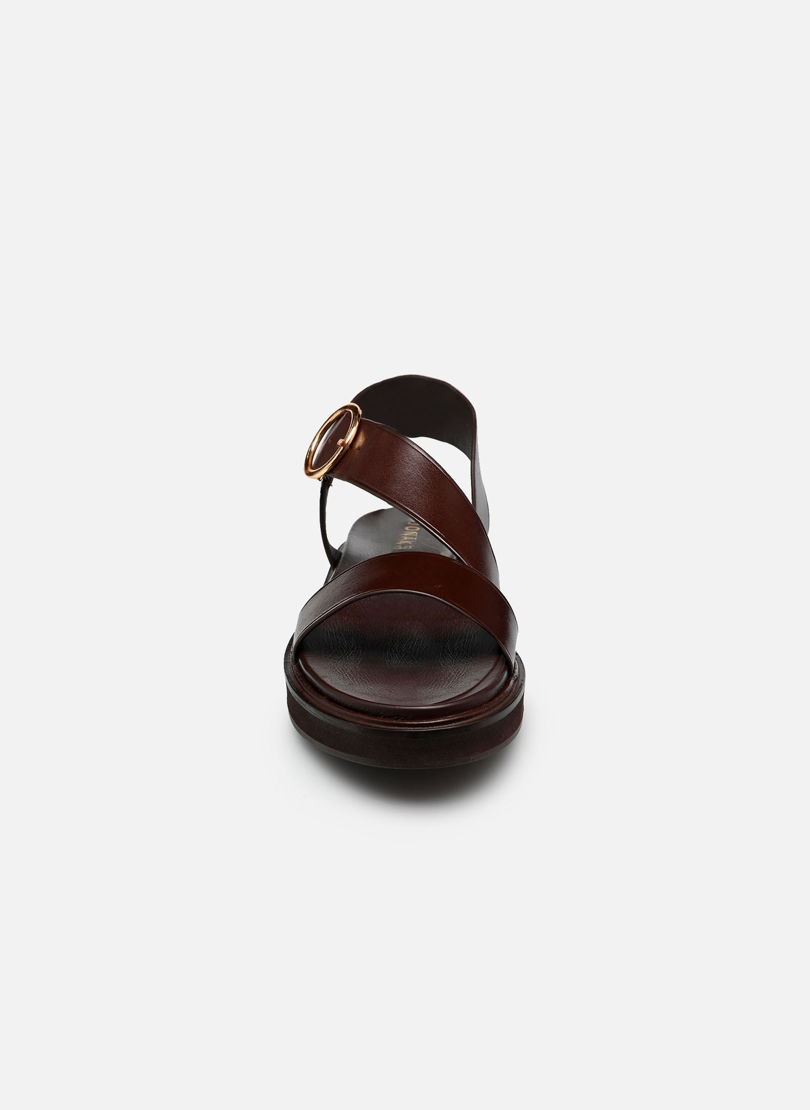 Sandales compensées et plateformes WASH femme marron Jonak Sandales compensées et plateformes WASH femme marron cuir marron foncé