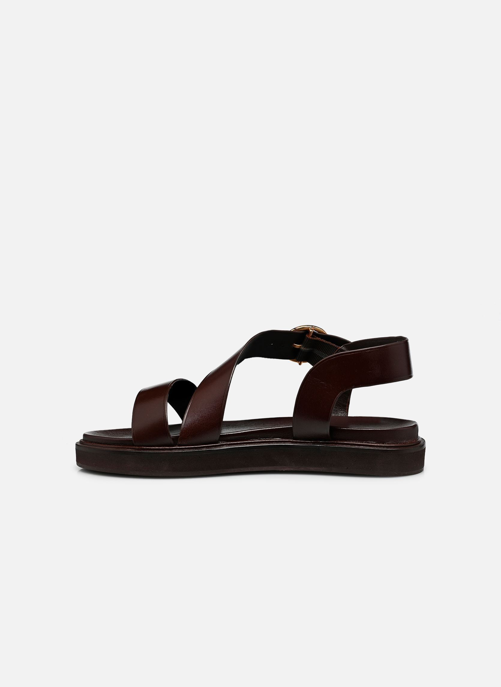 Sandales compensées et plateformes WASH femme marron Jonak Sandales compensées et plateformes WASH femme marron cuir marron foncé