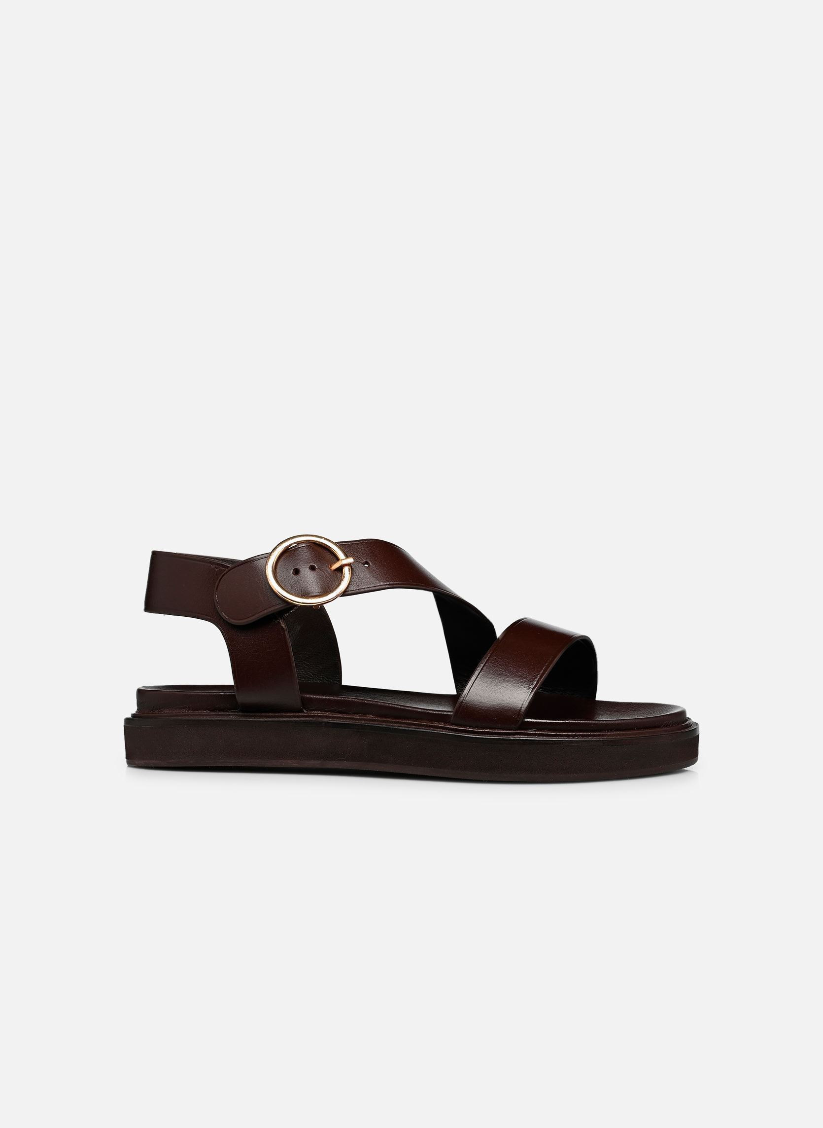 Sandales compensées et plateformes WASH femme marron Jonak Sandales compensées et plateformes WASH femme marron cuir marron foncé
