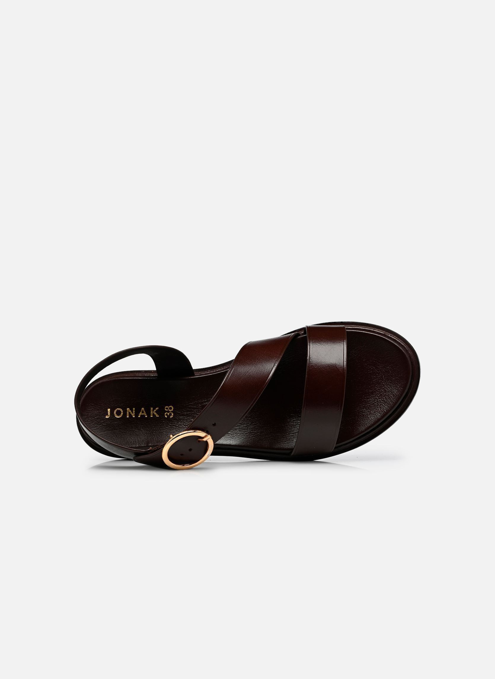 Sandales compensées et plateformes WASH femme marron Jonak Sandales compensées et plateformes WASH femme marron cuir marron foncé