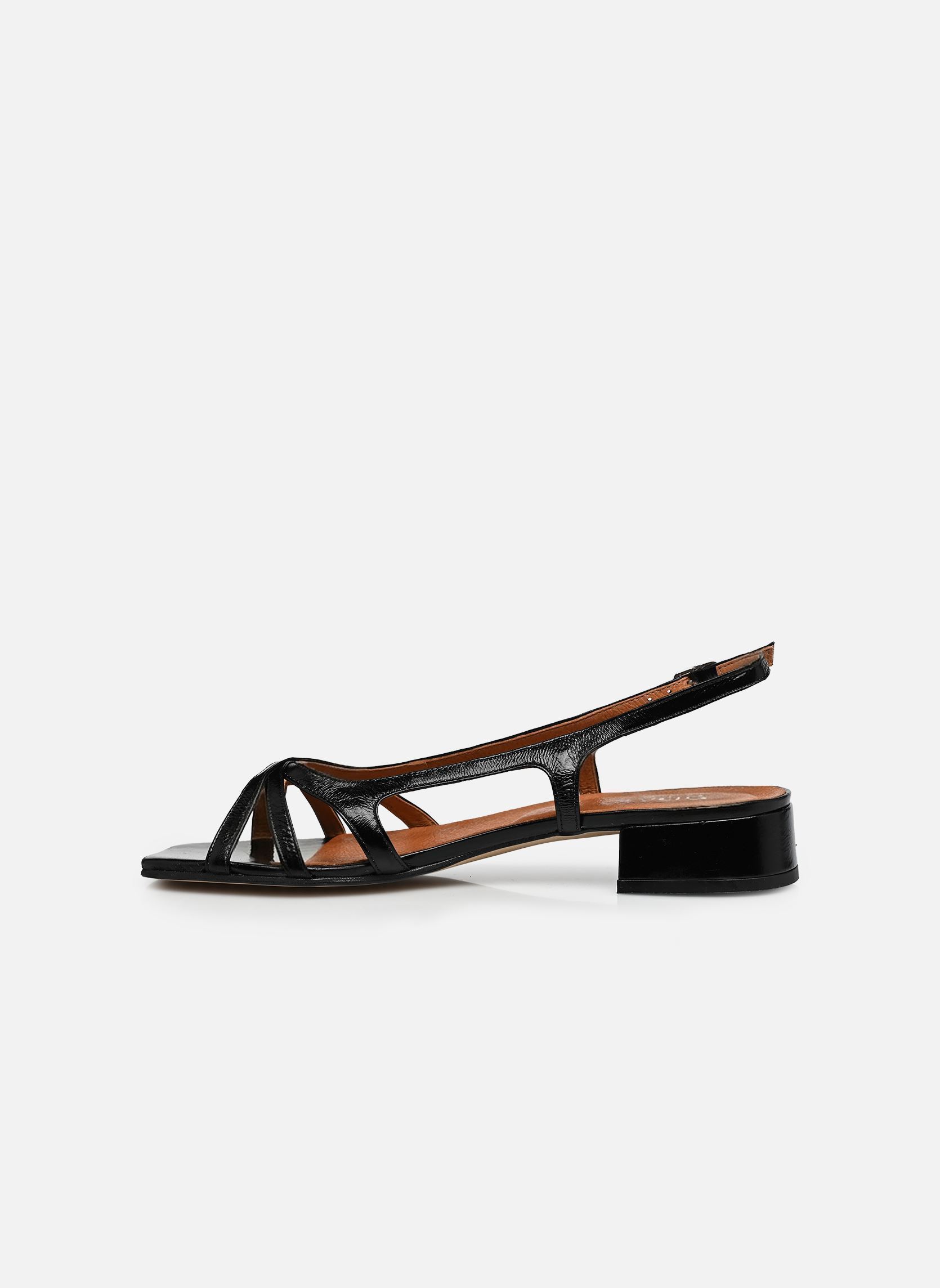 Sandales ARGOS femme noir Jonak Sandales ARGOS femme noir cuir brillant noir