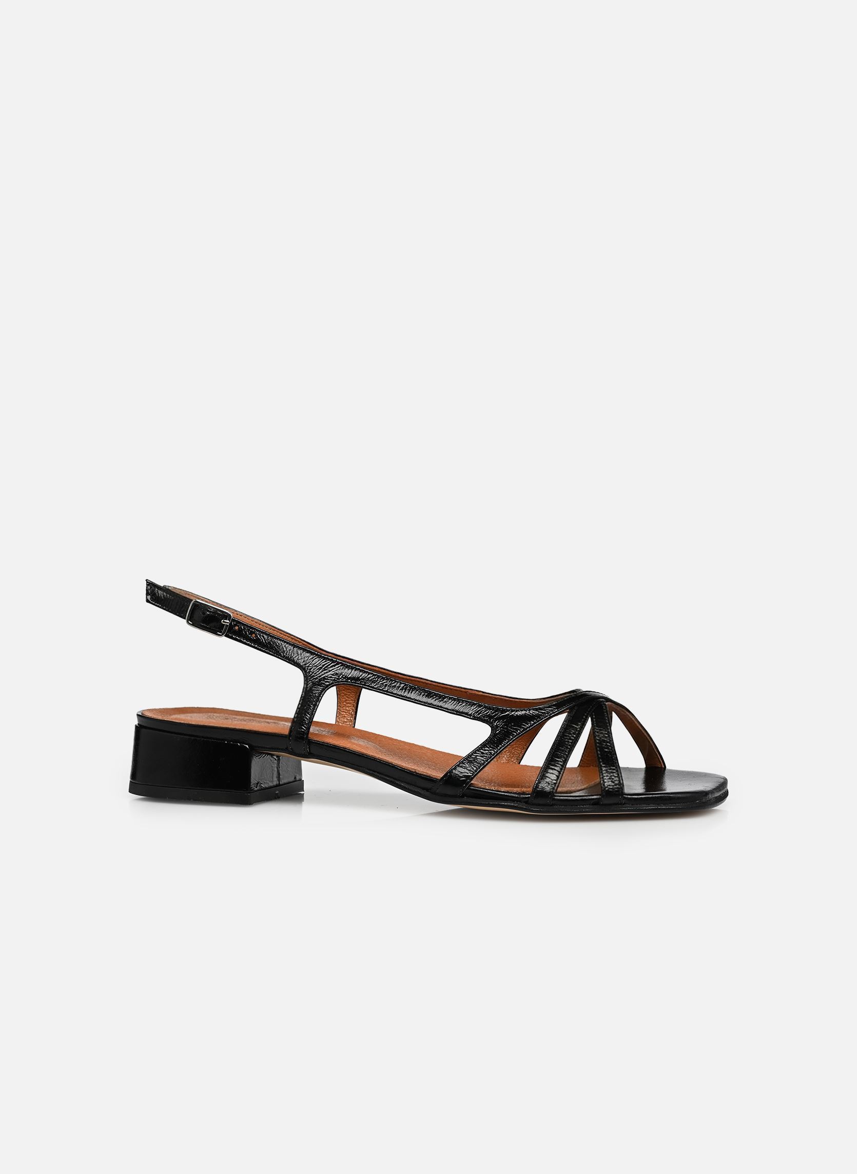 Sandales ARGOS femme noir Jonak Sandales ARGOS femme noir cuir brillant noir