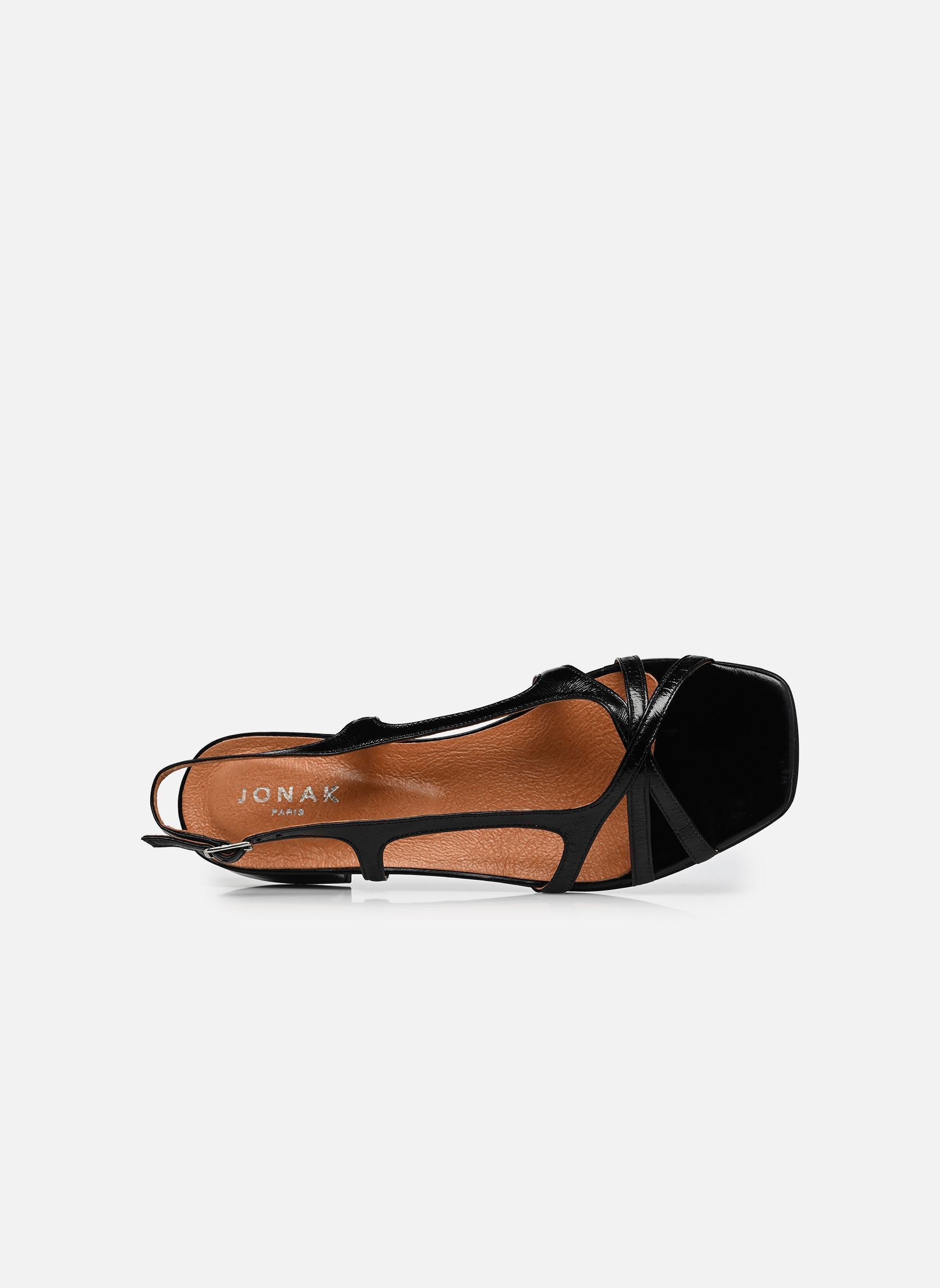 Sandales ARGOS femme noir Jonak Sandales ARGOS femme noir cuir brillant noir