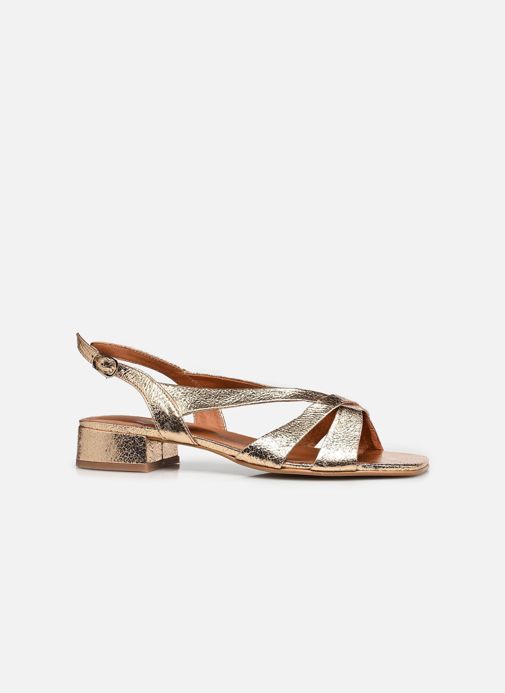 Sandales ALPHONSE femme or et bronze Jonak Sandales ALPHONSE femme or et bronze Cuir Craquele Or