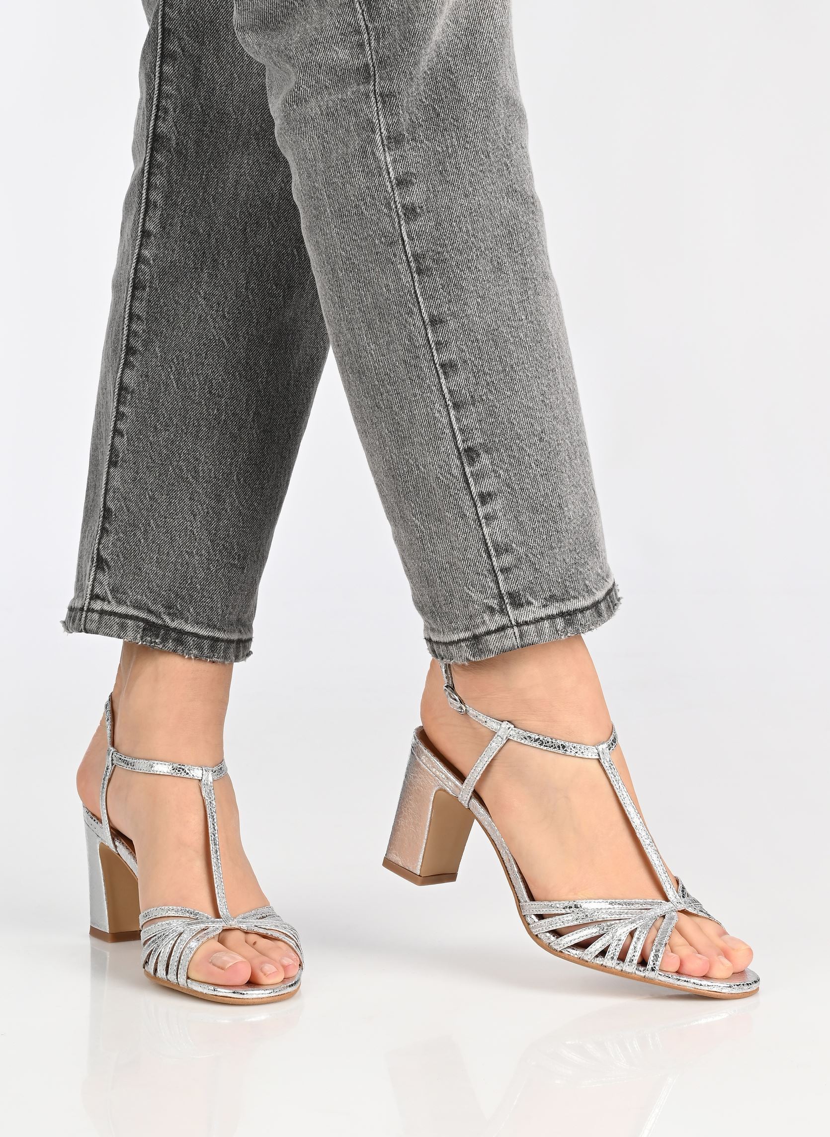 Sandalen VOLIA dames zilver Jonak Sandalen VOLIA dames zilver Cuir Craquele Argent