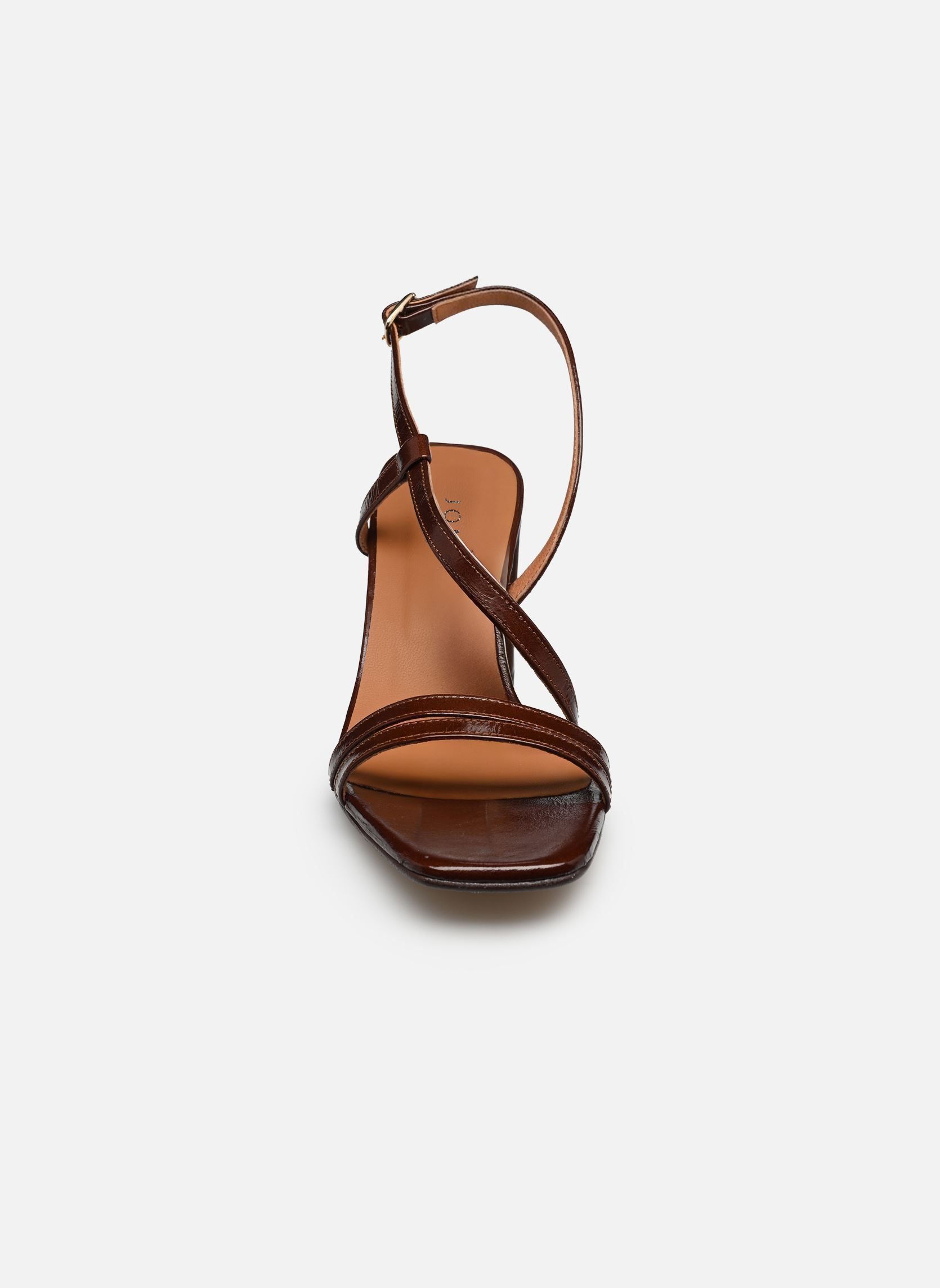 Sandales VIMY femme marron Jonak Sandales VIMY femme marron cuir brillant marron
