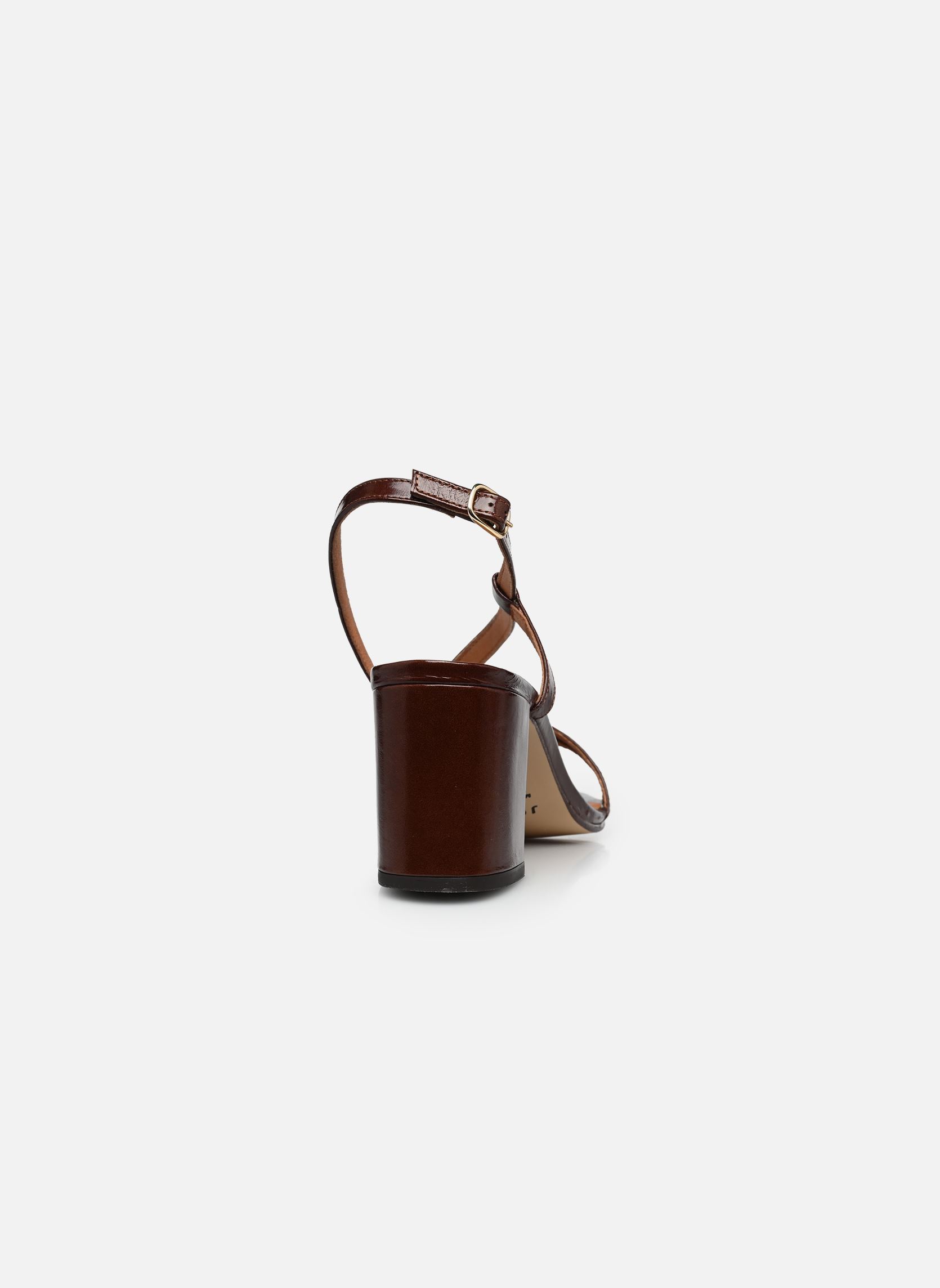 Sandales VIMY femme marron Jonak Sandales VIMY femme marron cuir brillant marron