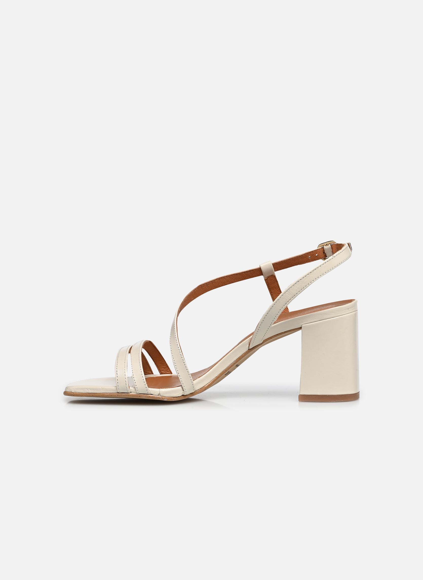 Sandales VIMY femme blanc Jonak Sandales VIMY femme blanc cuir brillant ecru