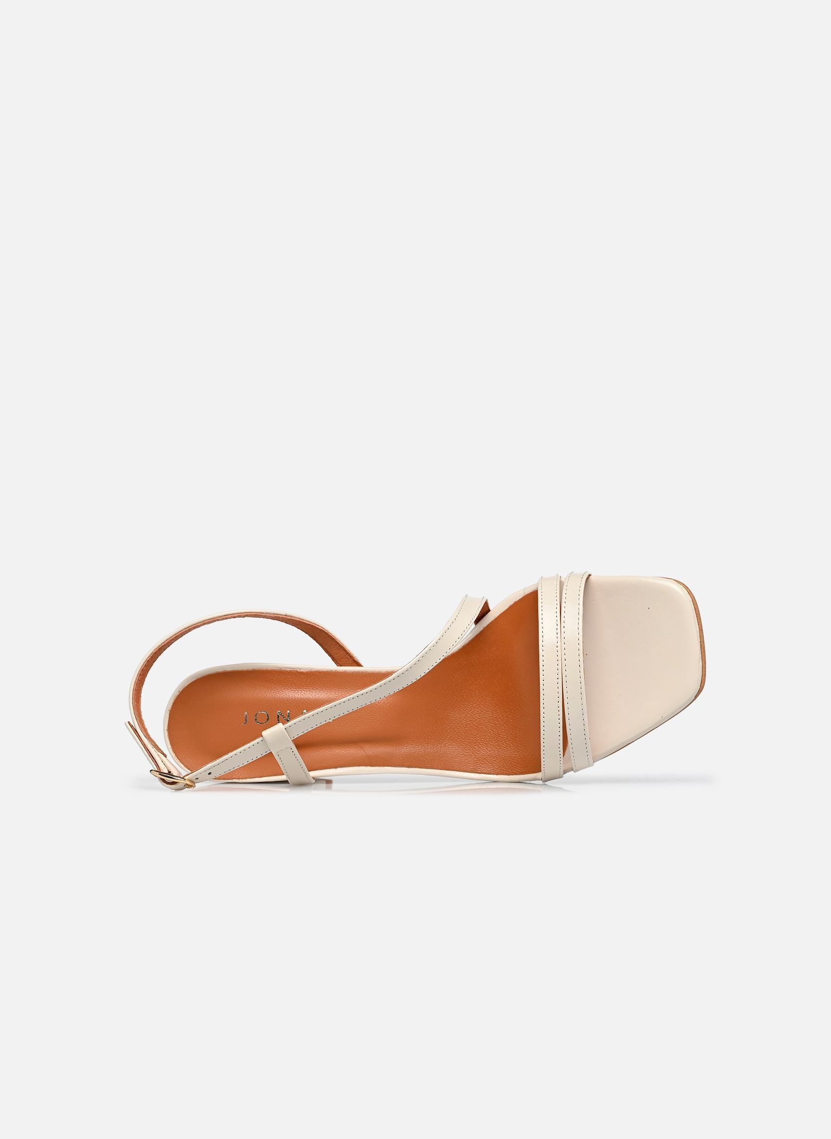 Sandales VIMY femme blanc Jonak Sandales VIMY femme blanc cuir brillant ecru