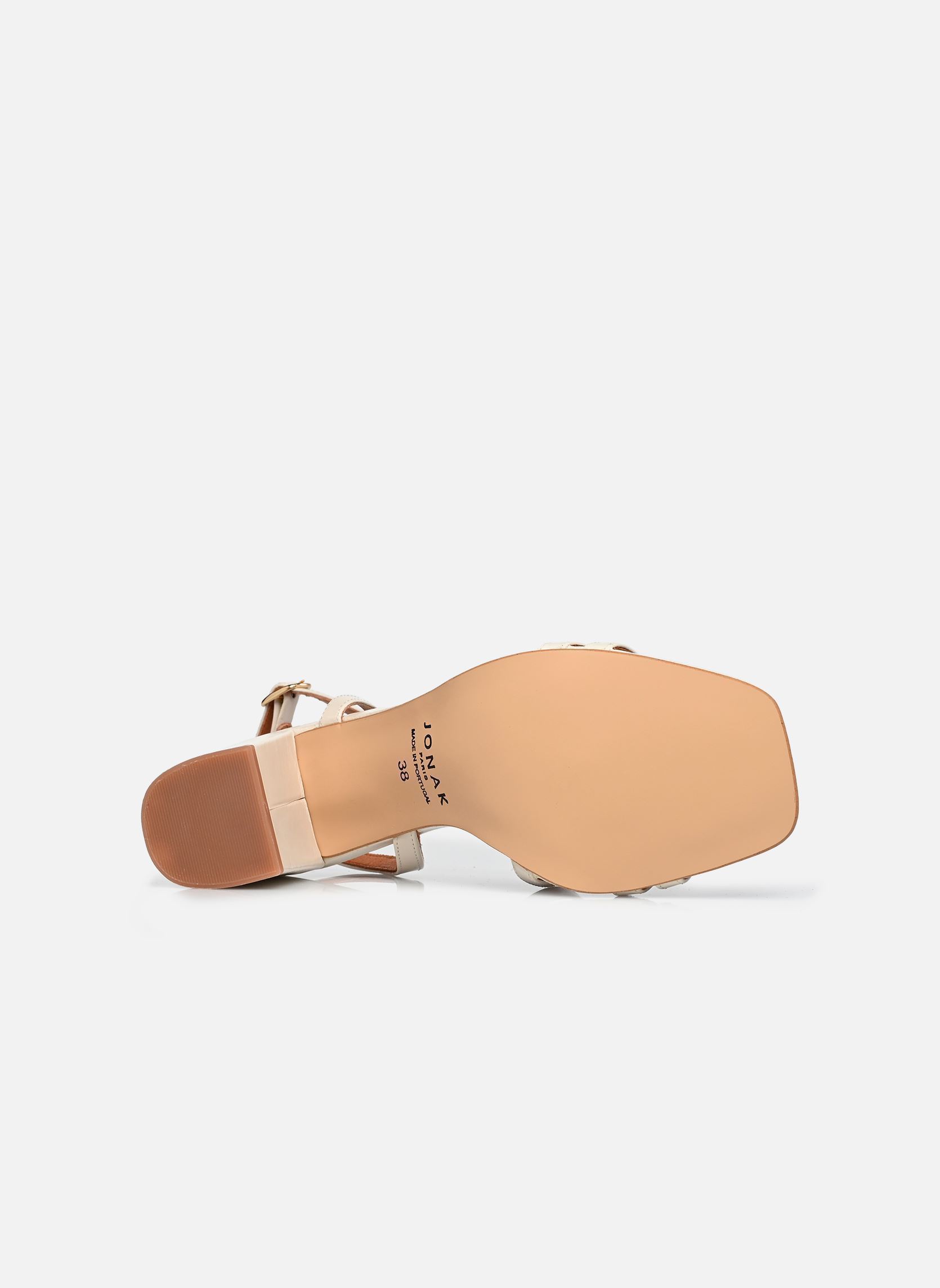 Sandales VIMY femme blanc Jonak Sandales VIMY femme blanc cuir brillant ecru