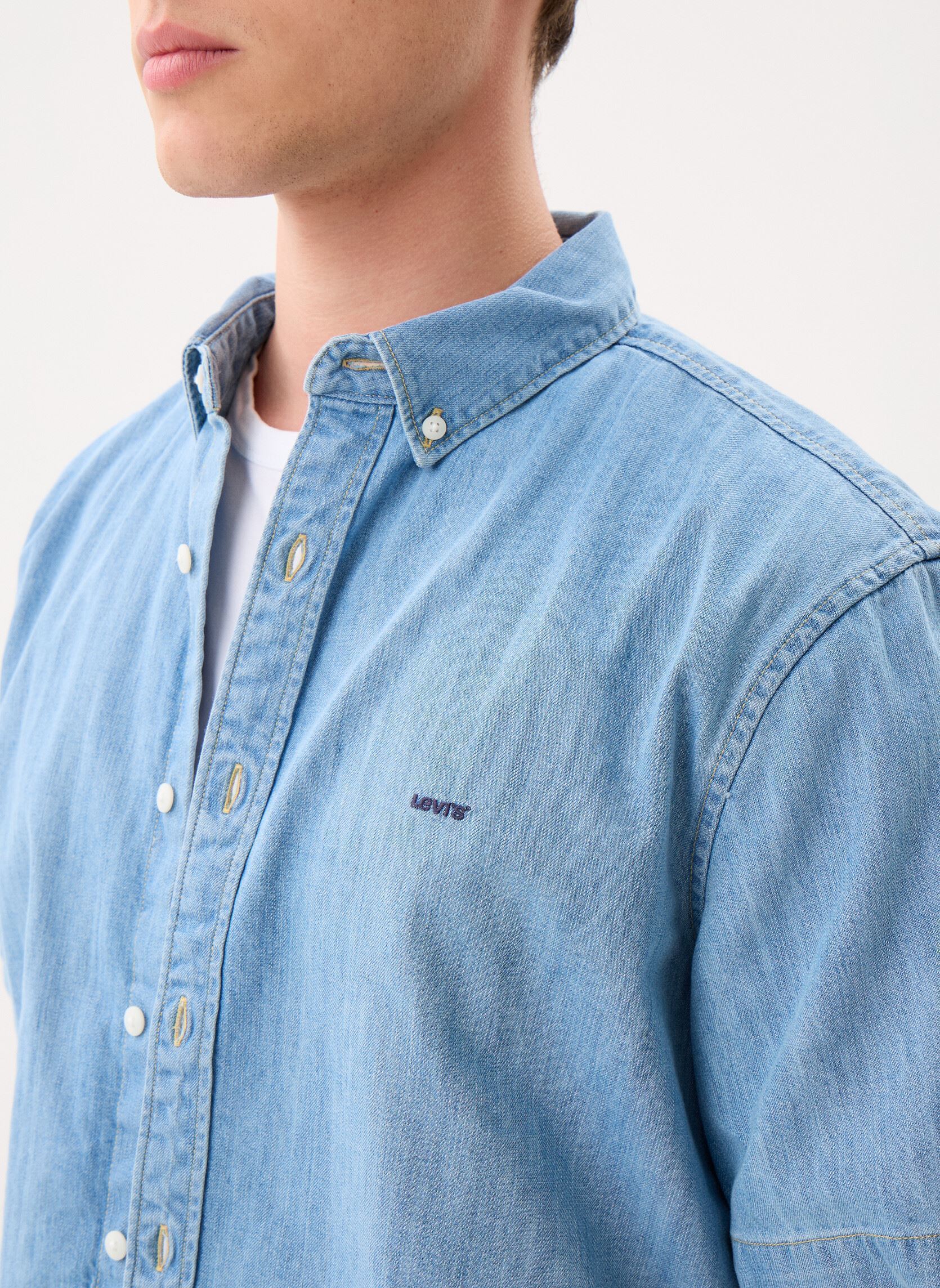 Chemises Ss Authentic Button Down-A9161 homme bleu Levi's Chemises Ss Authentic Button Down-A9161 homme bleu Eli Medium Blue Wash