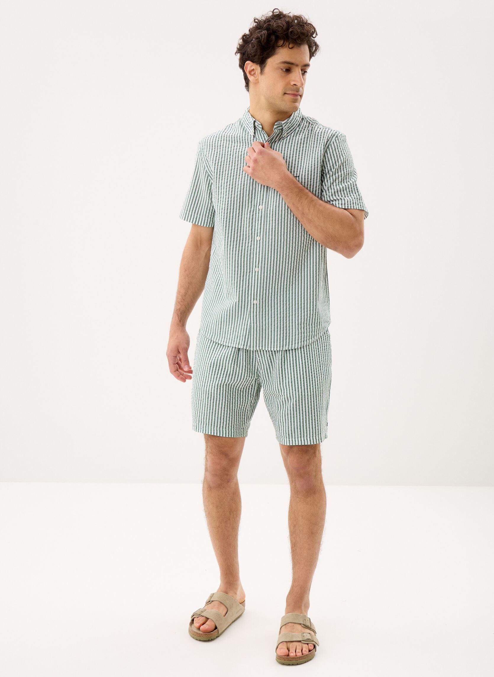Hemden Ss Authentic Button Down-A9161 heren groen Levi's Hemden Ss Authentic Button Down-A9161 heren groen Aldwyn Stripe Eden