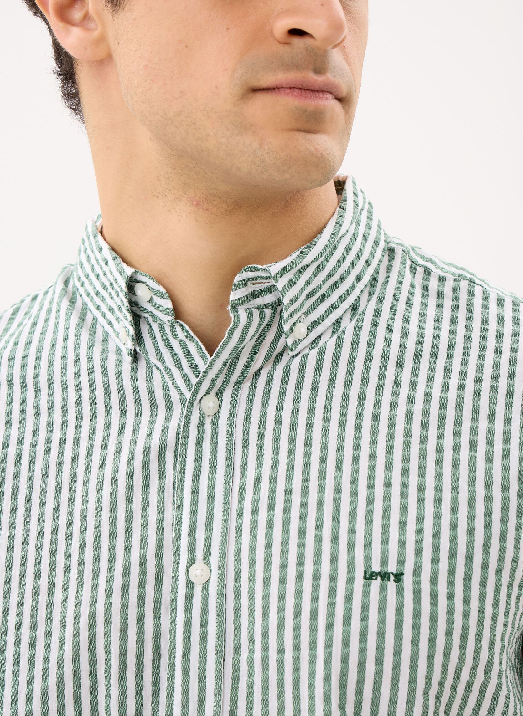 Hemden Ss Authentic Button Down-A9161 heren groen Levi's Hemden Ss Authentic Button Down-A9161 heren groen Aldwyn Stripe Eden