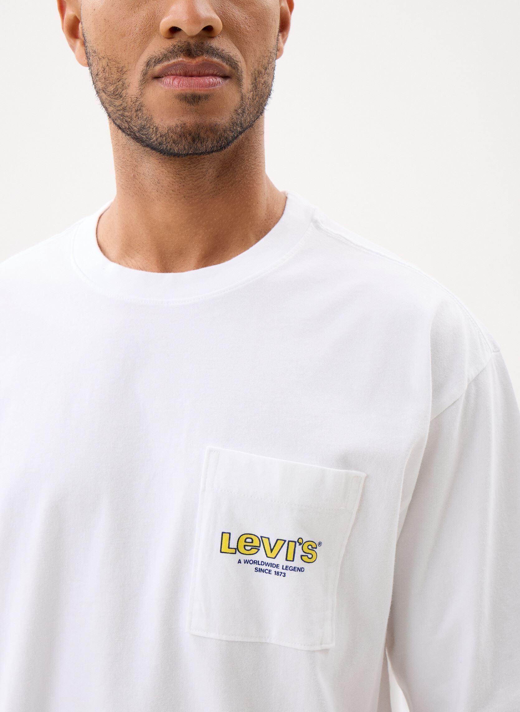 Tee-shirts manches courtes Half Sleeve Gr Pckt T-001MH homme blanc Levi's Tee-shirts manches courtes Half Sleeve Gr Pckt T-001MH homme blanc WORLDS FINEST DENIM 1 WHITE PL