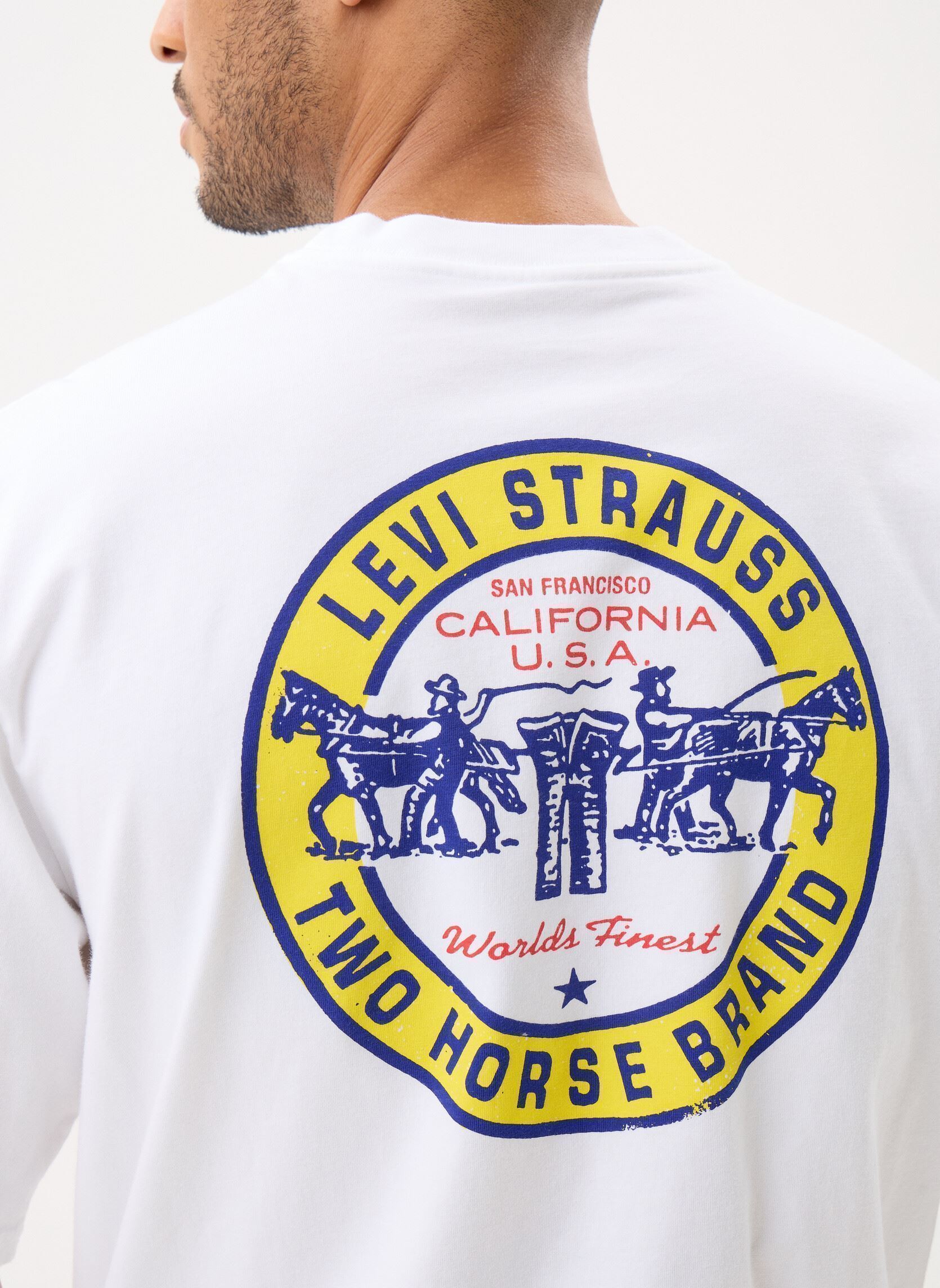 Tee-shirts manches courtes Half Sleeve Gr Pckt T-001MH homme blanc Levi's Tee-shirts manches courtes Half Sleeve Gr Pckt T-001MH homme blanc WORLDS FINEST DENIM 1 WHITE PL
