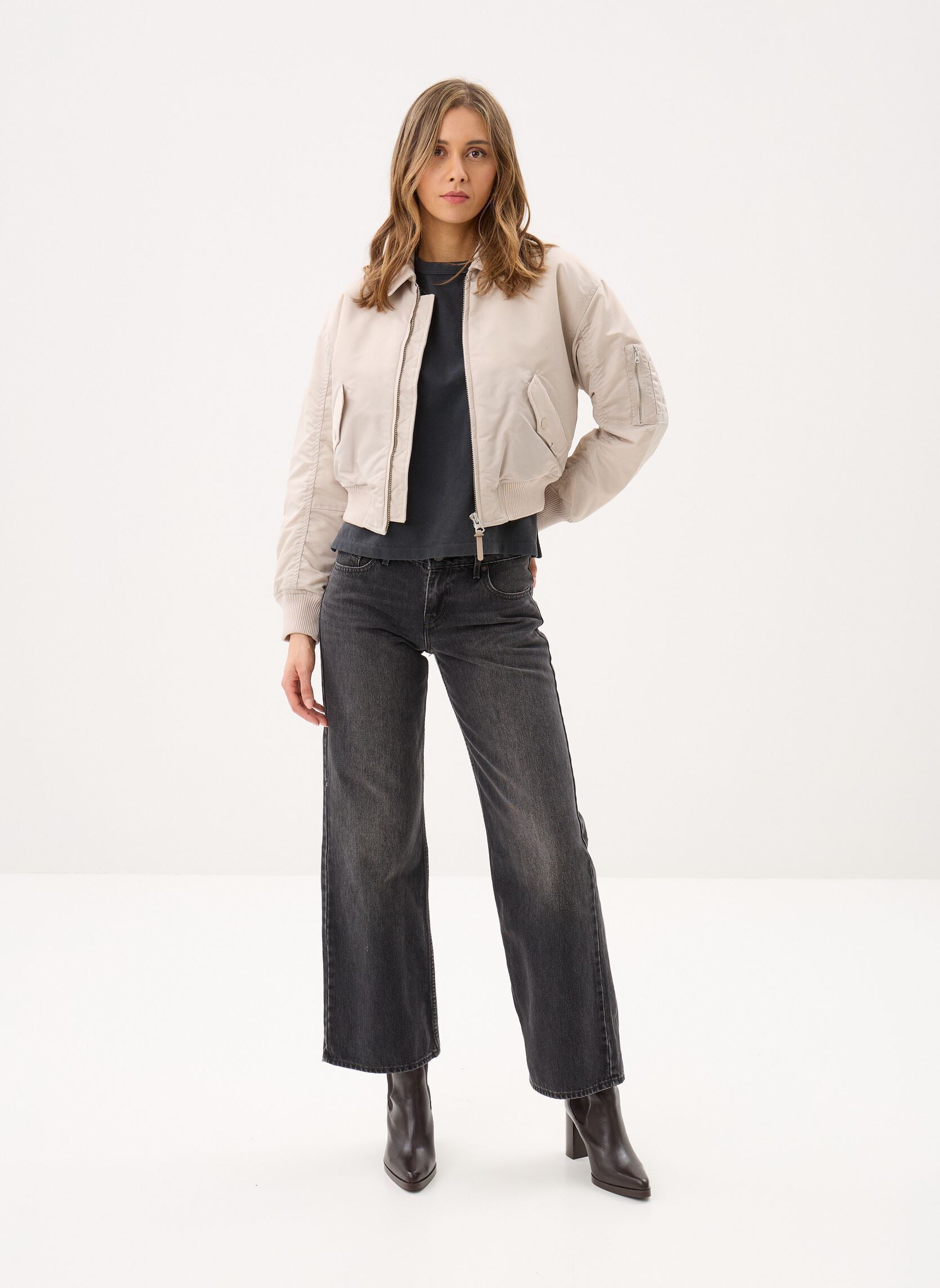 Bomberjacken Bowie Crop Bomber-005AQ damen grau Levi's Bomberjacken Bowie Crop Bomber-005AQ damen grau CHATEAU GRAY