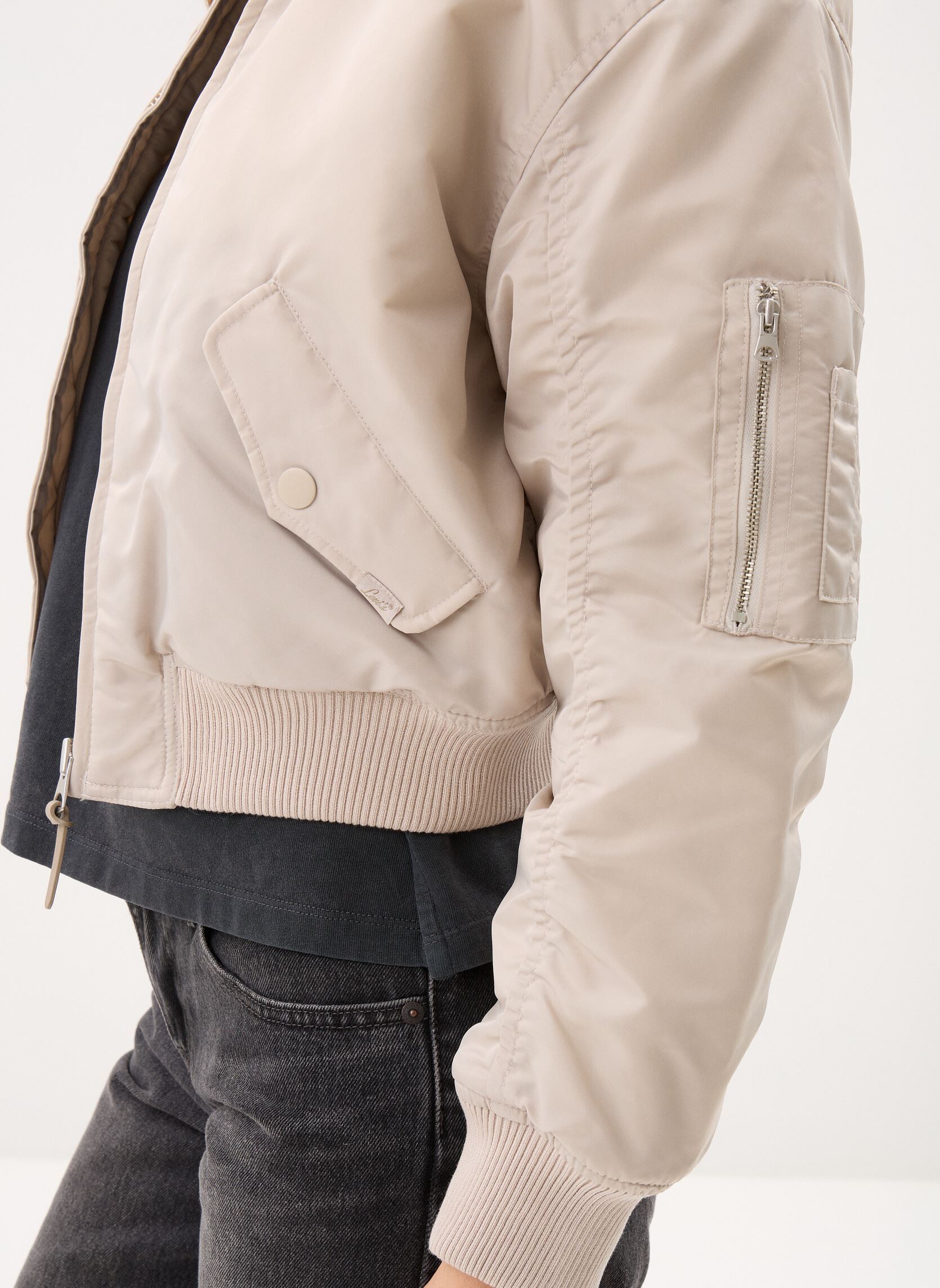 Bomberjacken Bowie Crop Bomber-005AQ damen grau Levi's Bomberjacken Bowie Crop Bomber-005AQ damen grau CHATEAU GRAY