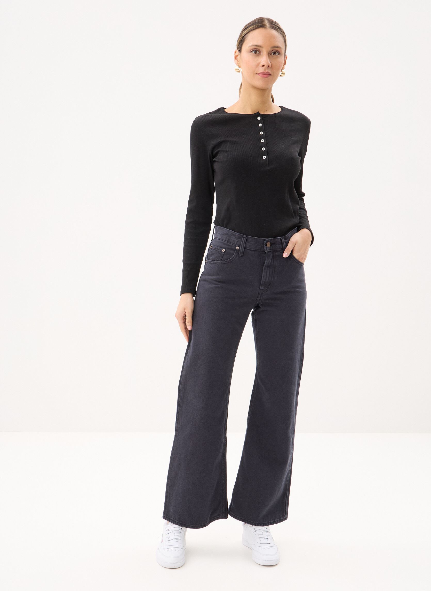 Wijde jeans / Flared Jeans Loose Boot-005DO dames zwart Levi's Wijde jeans / Flared Jeans Loose Boot-005DO dames zwart Chipped Black Oyster