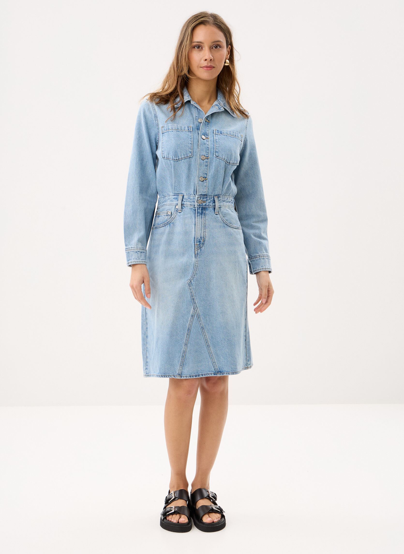 Jurken Ls A Line Western-005NZ dames blauw Levi's Jurken Ls A Line Western-005NZ dames blauw PRICEY ICEY