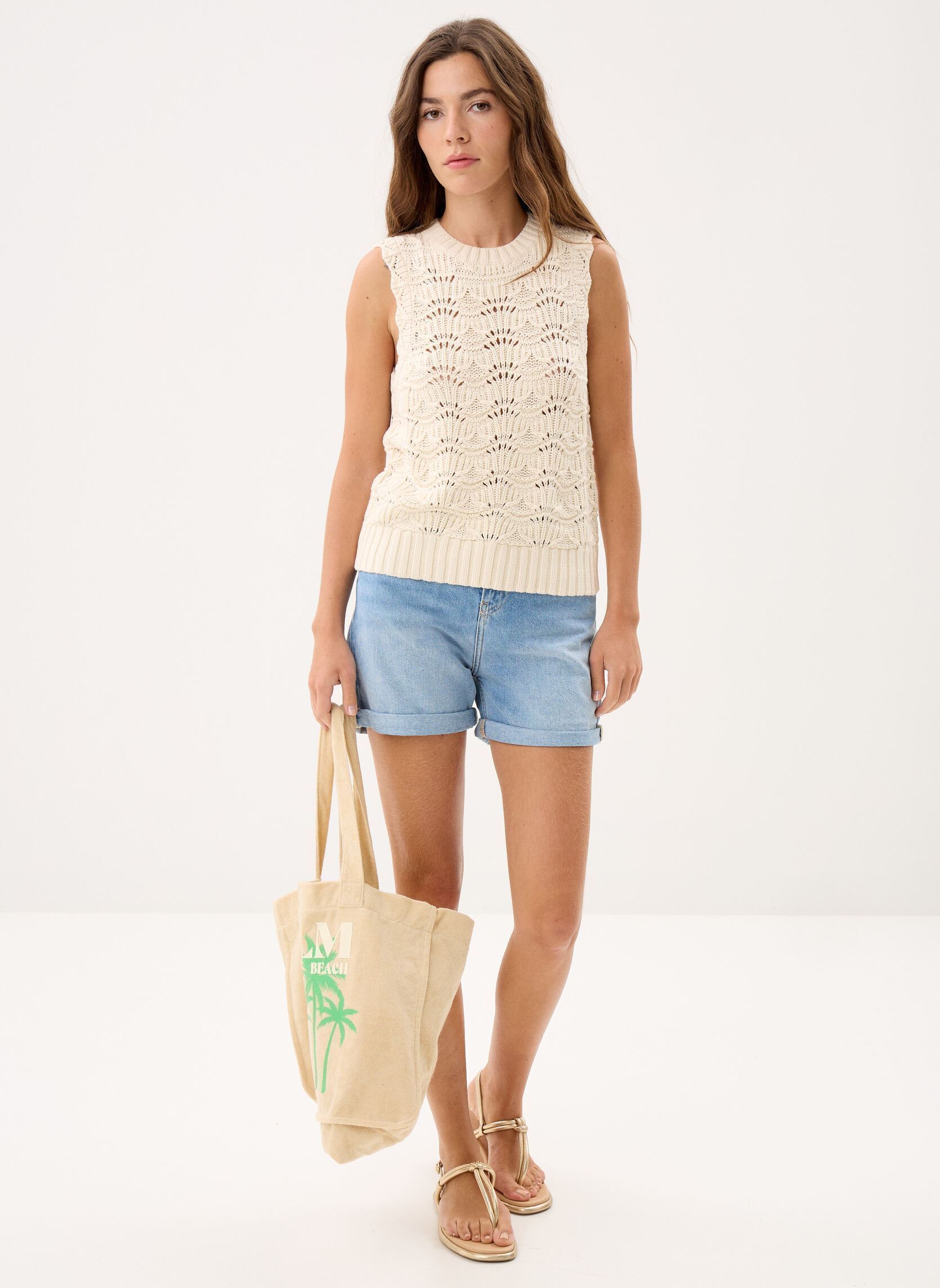 Tops Hope Crochet Tank-0059T dames wit Levi's Tops Hope Crochet Tank-0059T dames wit Egret