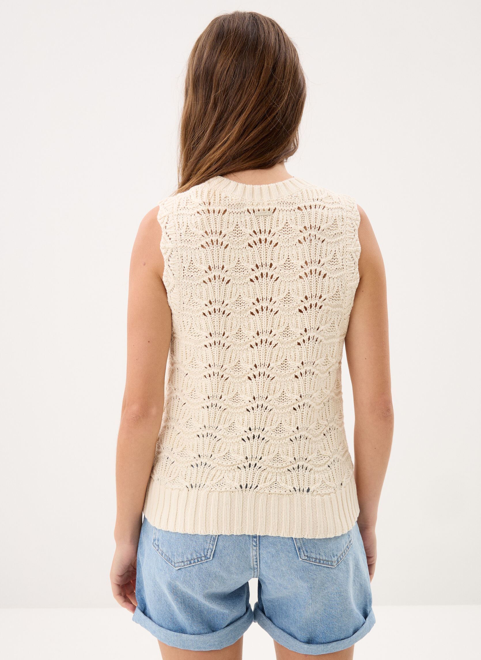Tops Hope Crochet Tank-0059T dames wit Levi's Tops Hope Crochet Tank-0059T dames wit Egret