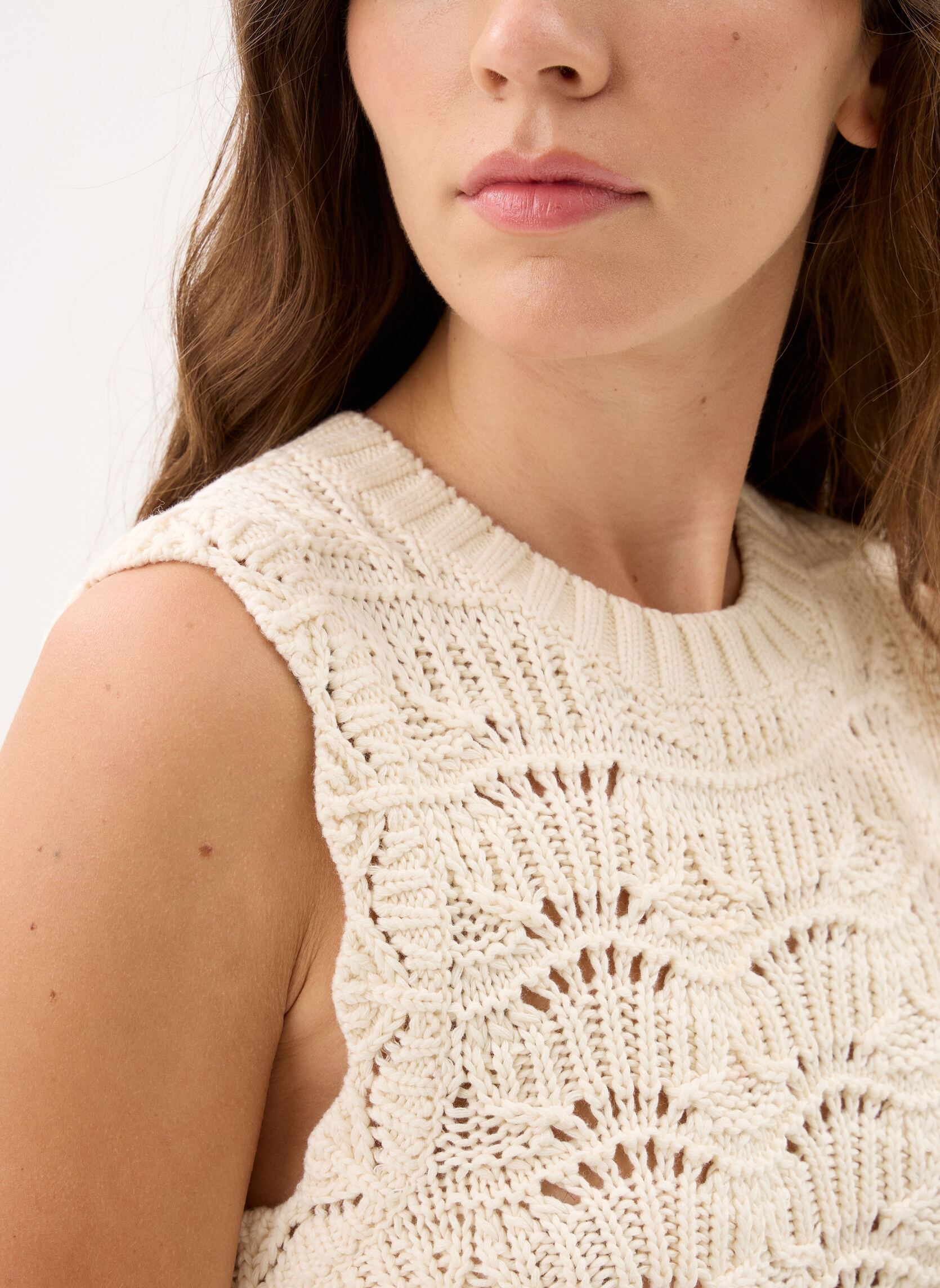 Tops Hope Crochet Tank-0059T dames wit Levi's Tops Hope Crochet Tank-0059T dames wit Egret