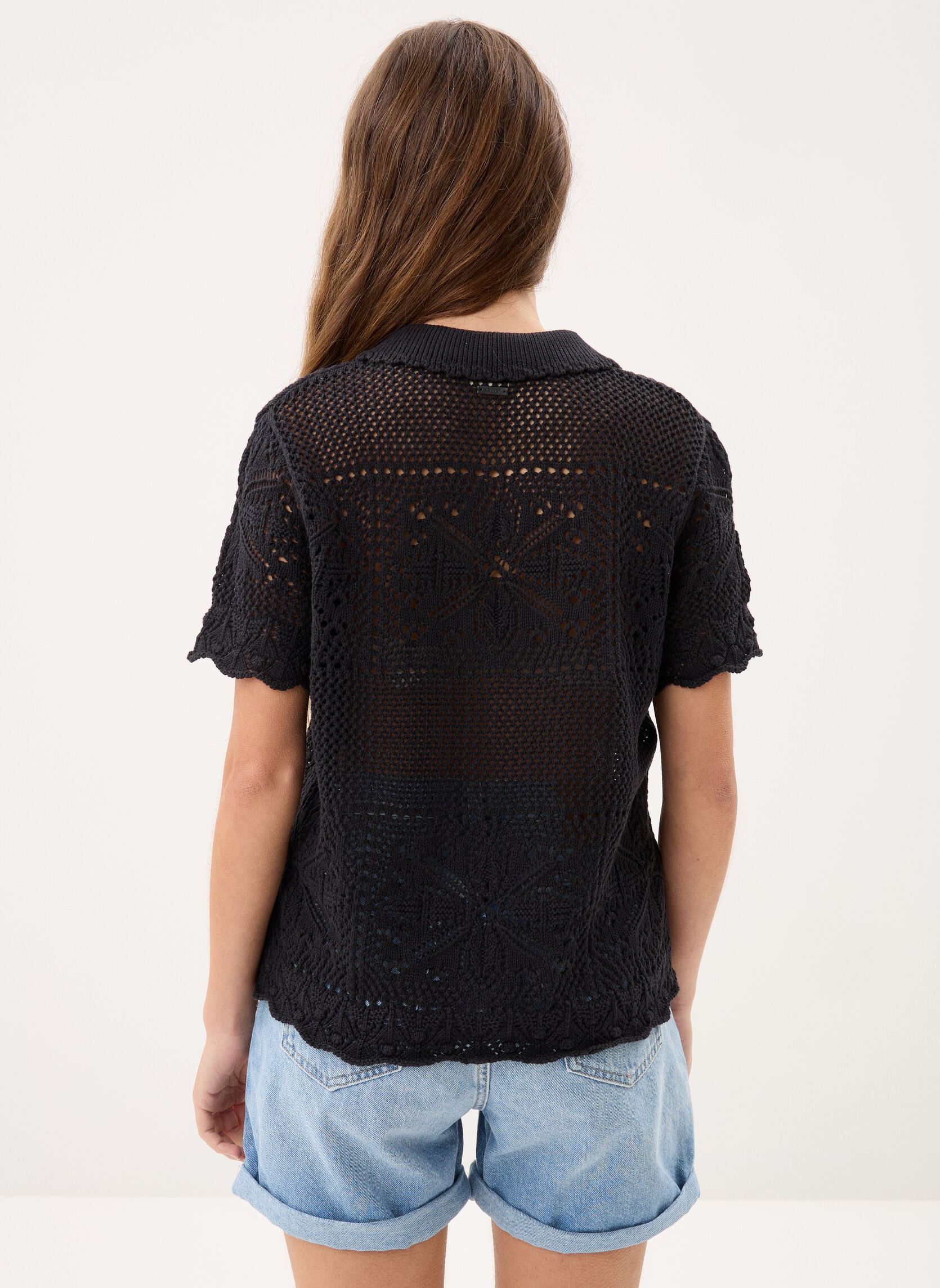 Truien Susanna Floral Crochet-005A9 dames zwart Levi's Truien Susanna Floral Crochet-005A9 dames zwart ANTHRACITE NIGHT