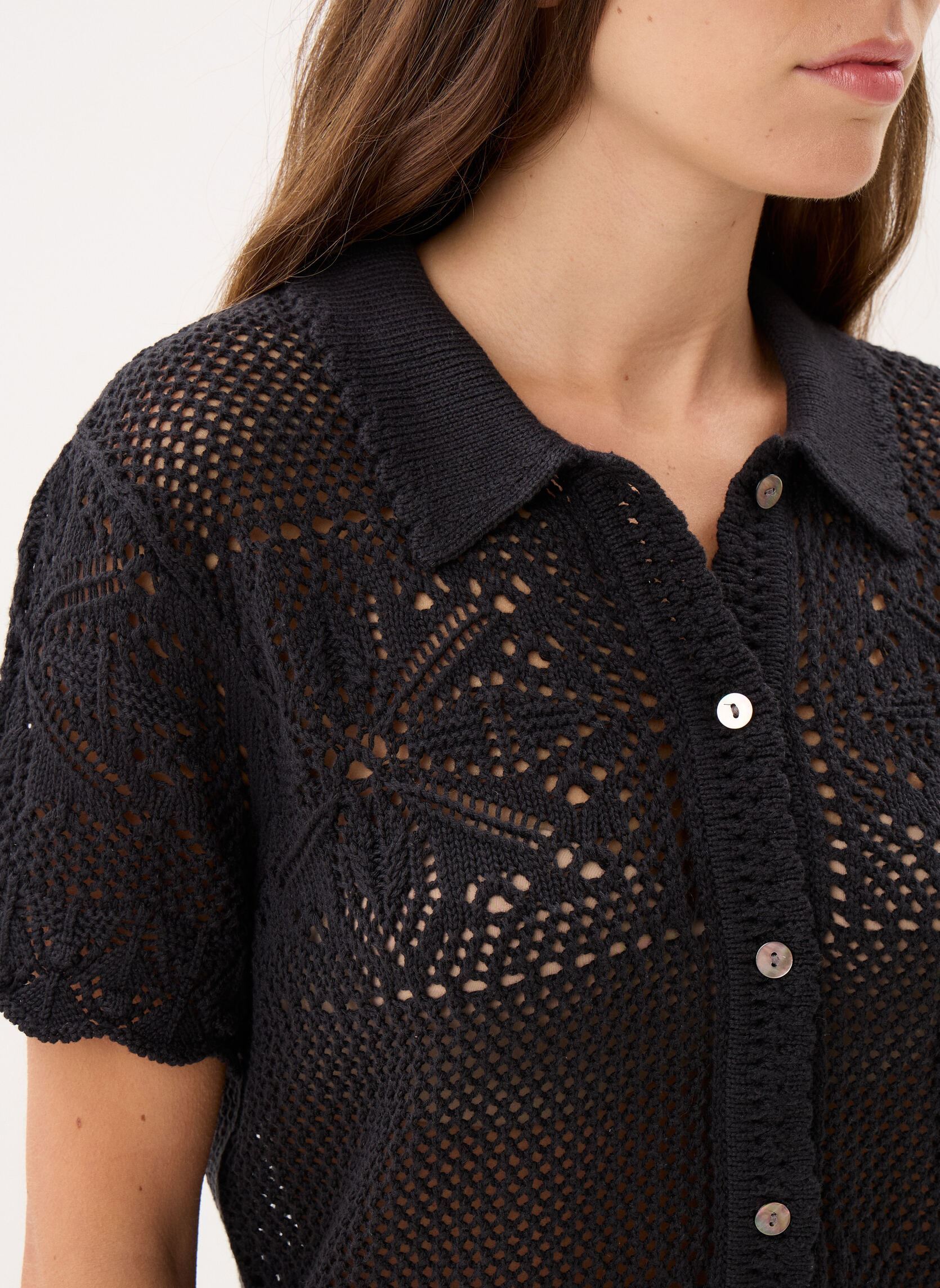 Truien Susanna Floral Crochet-005A9 dames zwart Levi's Truien Susanna Floral Crochet-005A9 dames zwart ANTHRACITE NIGHT