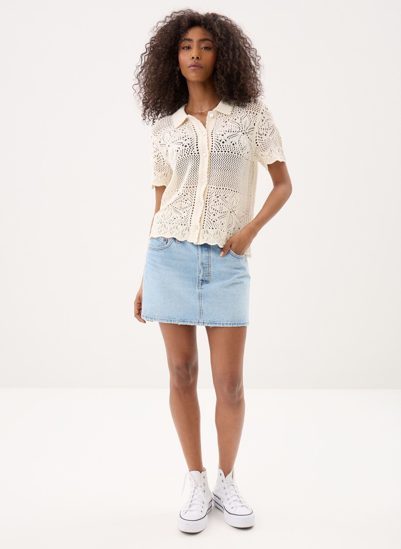 Pullover Susanna Floral Crochet-005A9 damen weiß Levi's Pullover Susanna Floral Crochet-005A9 damen weiß EGRET