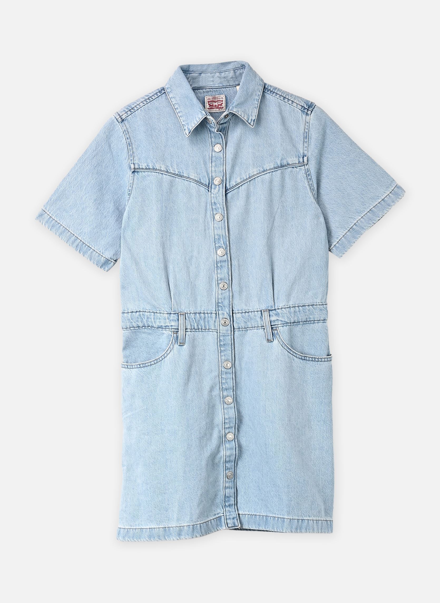 Robes Ss Logan Western-005I6 femme bleu Levi's Robes Ss Logan Western-005I6 femme bleu BLASTED STONE DRESS