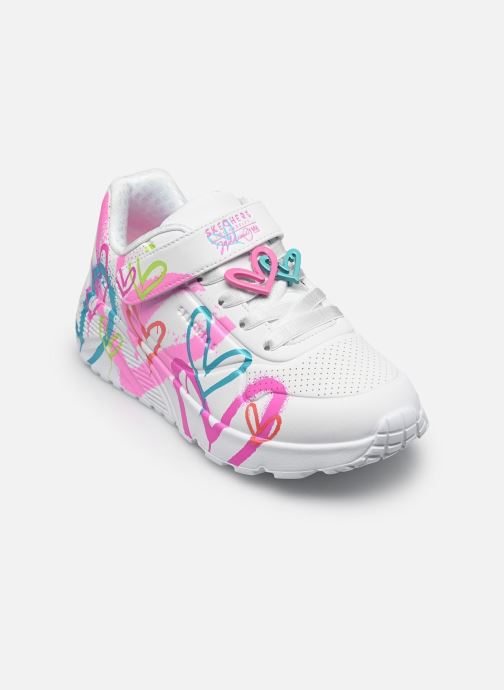 Skechers Sneakers Uno Lite - Heart Status Goldcrown bambina bianco