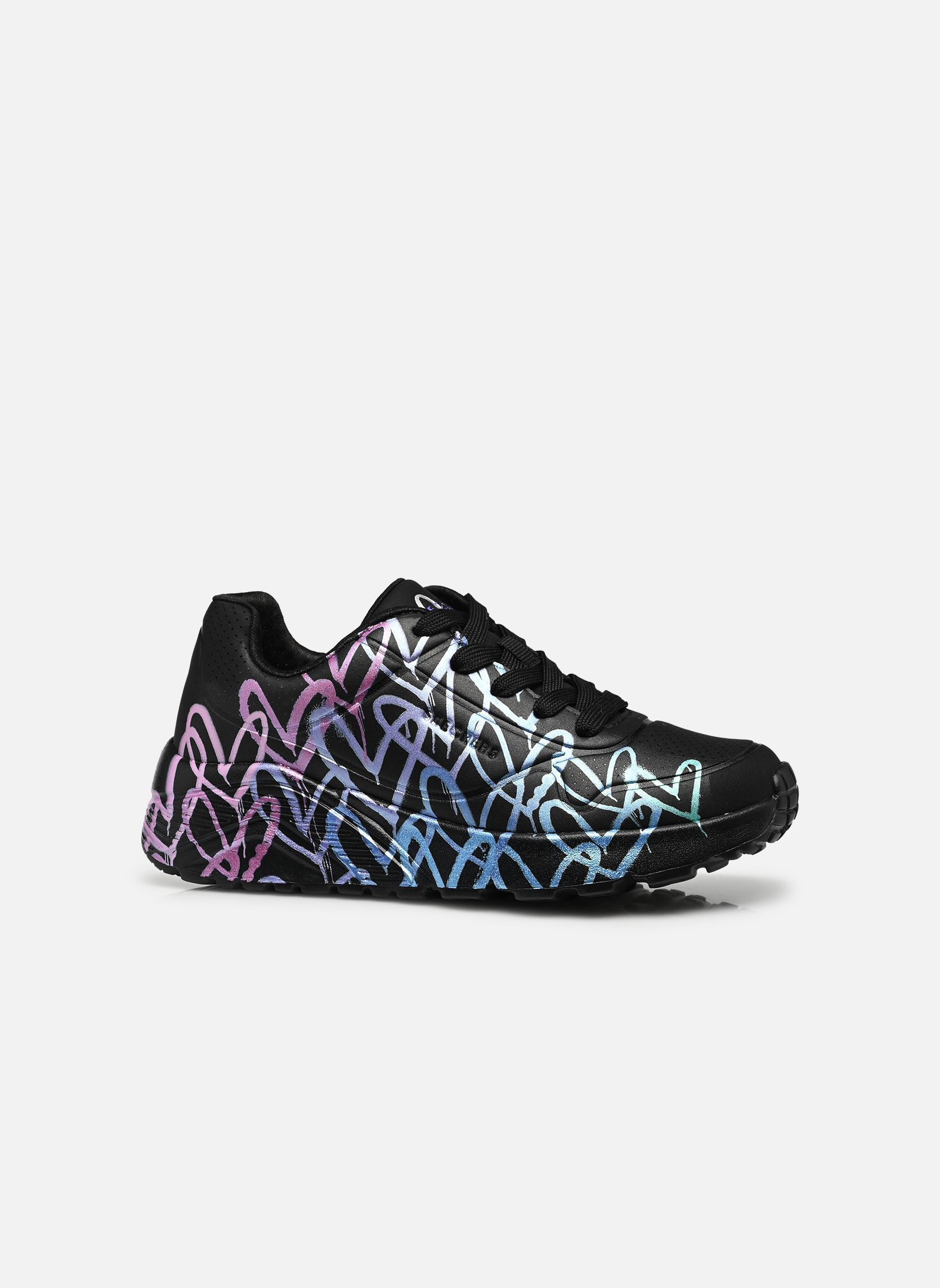 Niedrige Sneaker Uno Lite - Metallic Joy Goldcrown mädchen schwarz Skechers Niedrige Sneaker Uno Lite - Metallic Joy Goldcrown mädchen schwarz BKMT