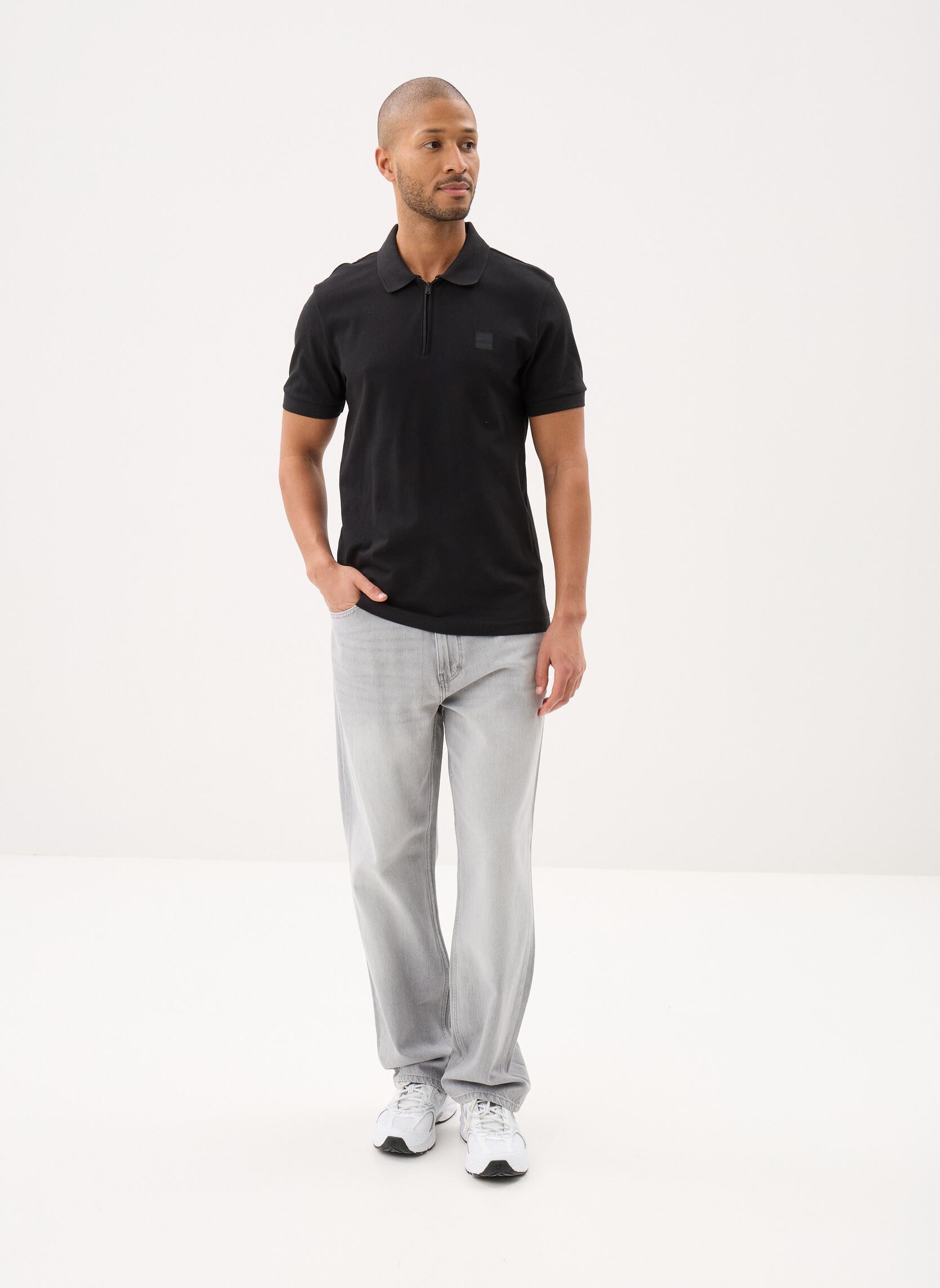 Polos manches courtes Passerzip homme noir BOSS Polos manches courtes Passerzip homme noir 001-BLACK