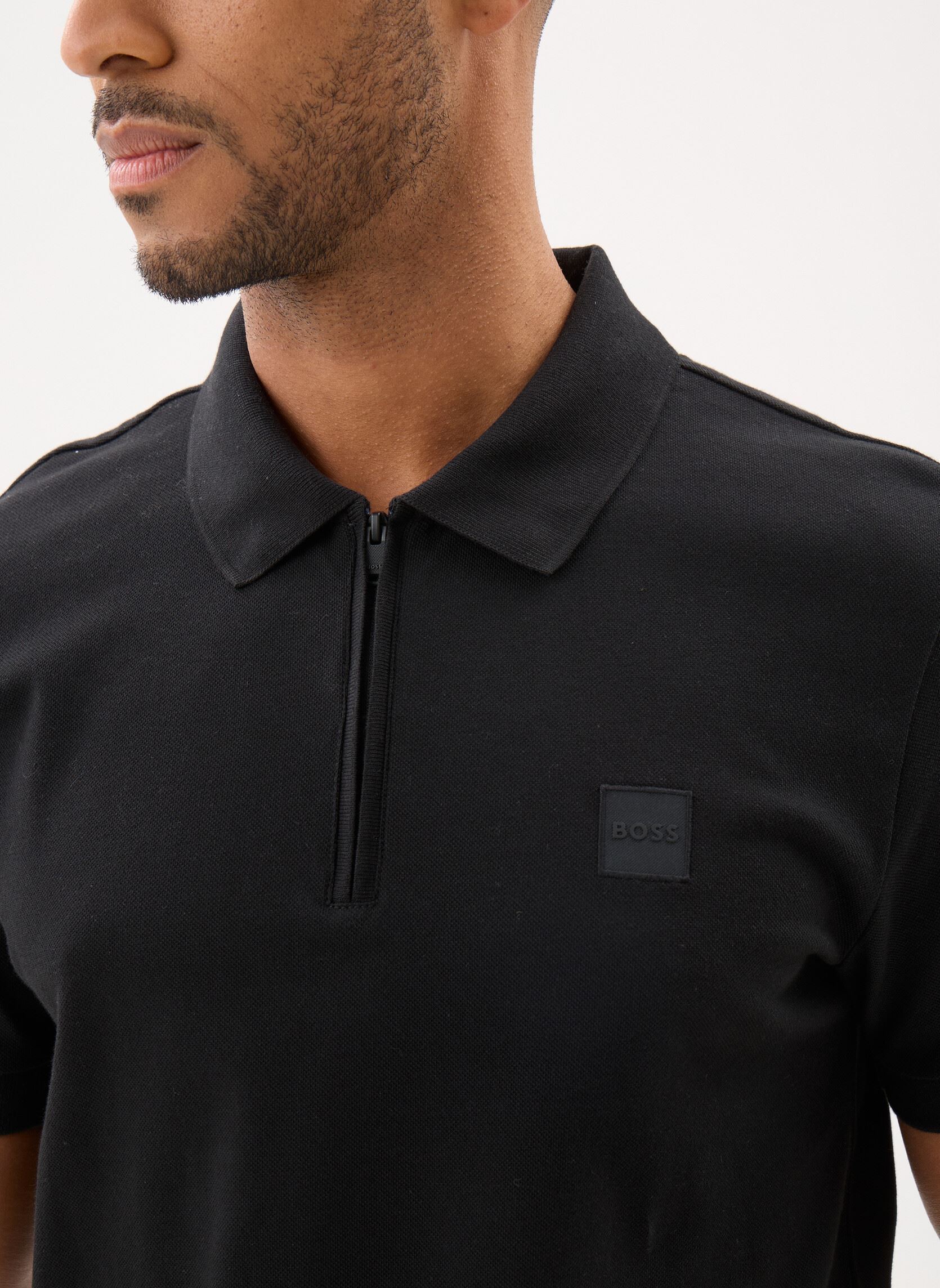 Polos manches courtes Passerzip homme noir BOSS Polos manches courtes Passerzip homme noir 001-BLACK