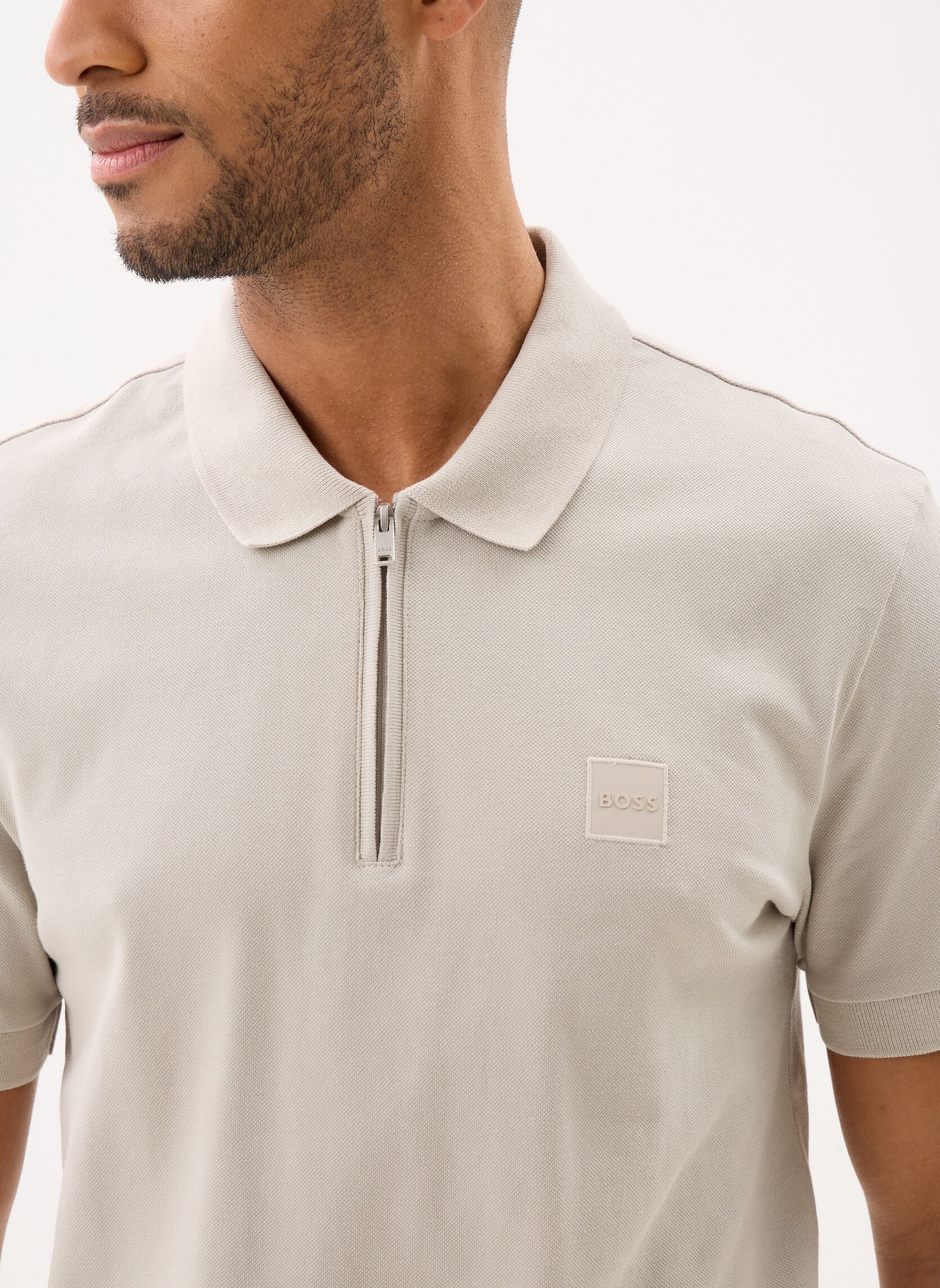 Polos manches courtes Passerzip homme gris BOSS Polos manches courtes Passerzip homme gris 070-Open Grey