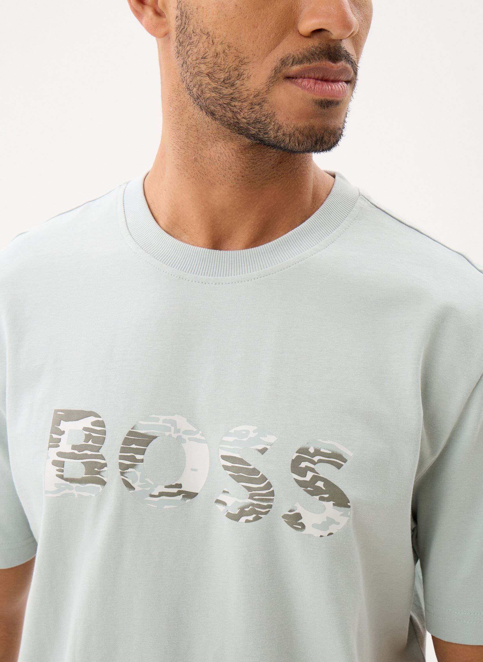 T-shirts met korte mouwen Te_Insignia heren grijs BOSS T-shirts met korte mouwen Te_Insignia heren grijs 043-Silver