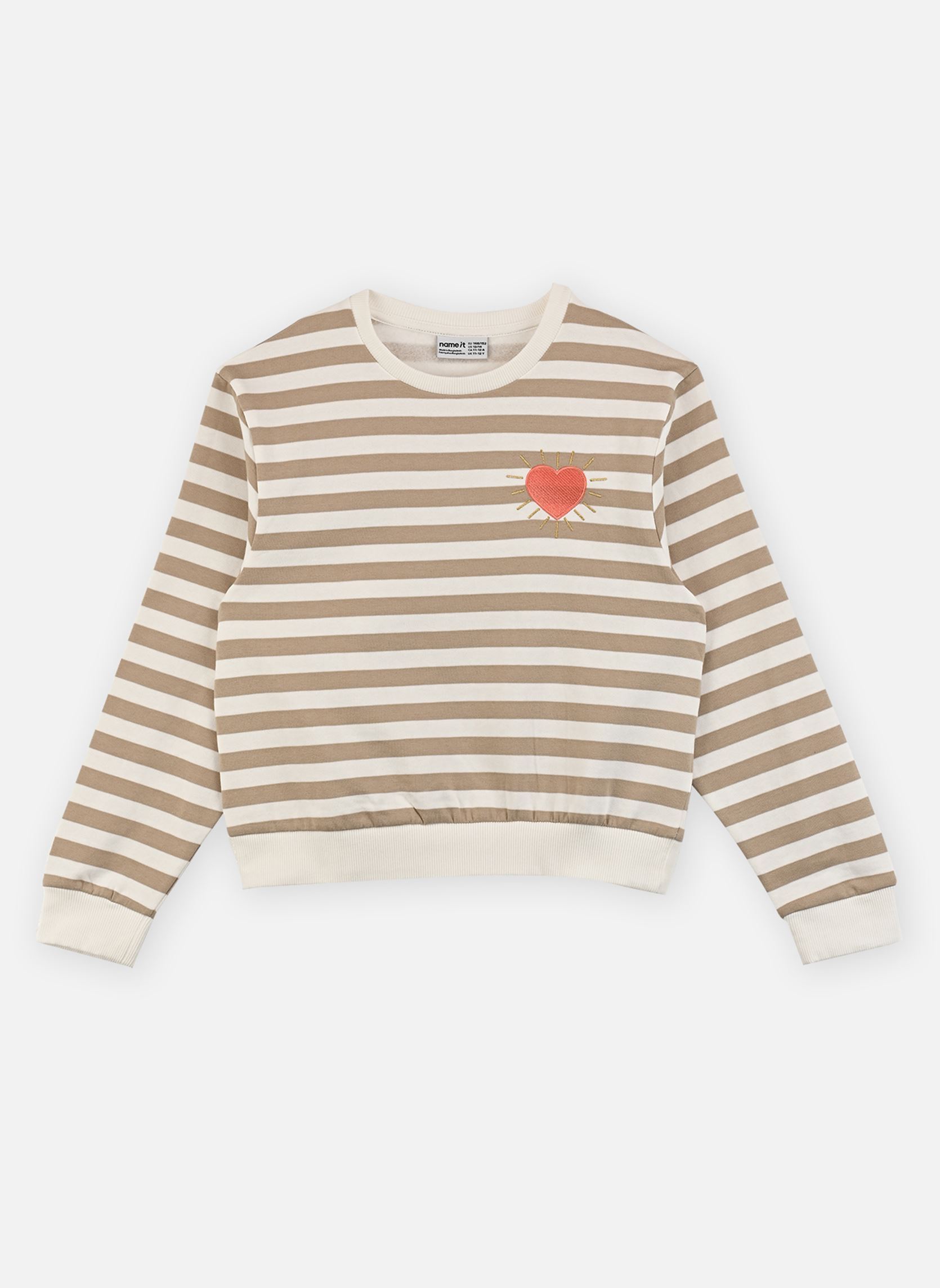Kapuzenpullover Nkfbell Short Nreg Ls Swe Bru Ps Noos mädchen weiß Name it Kapuzenpullover Nkfbell Short Nreg Ls Swe Bru Ps Noos mädchen weiß CLOUD DANCER