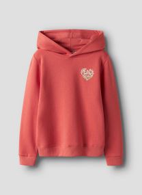 Sweats à capuche Nkfbiana Ls Swe Wh Bru Box Ps fille blanc