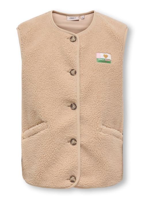 Kids Only Daunenjacken Kogbaby Life Teddy Vest Cs Pnt mädchen weiß